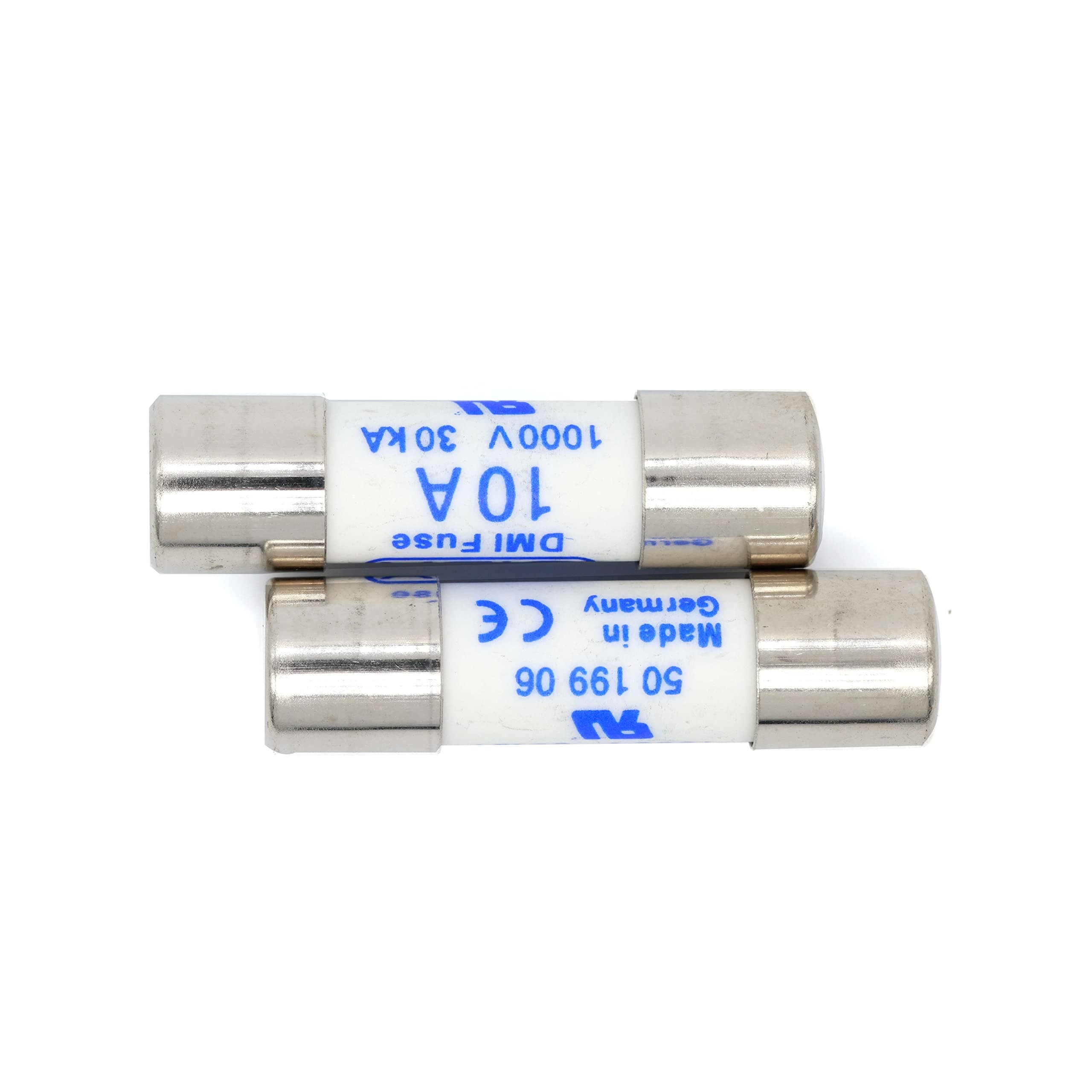 2pcs 10A 30kA 1000V Fast Acting 10A Multimeter Fuse Brass, Nickel-Plated Fuse 10x38mm