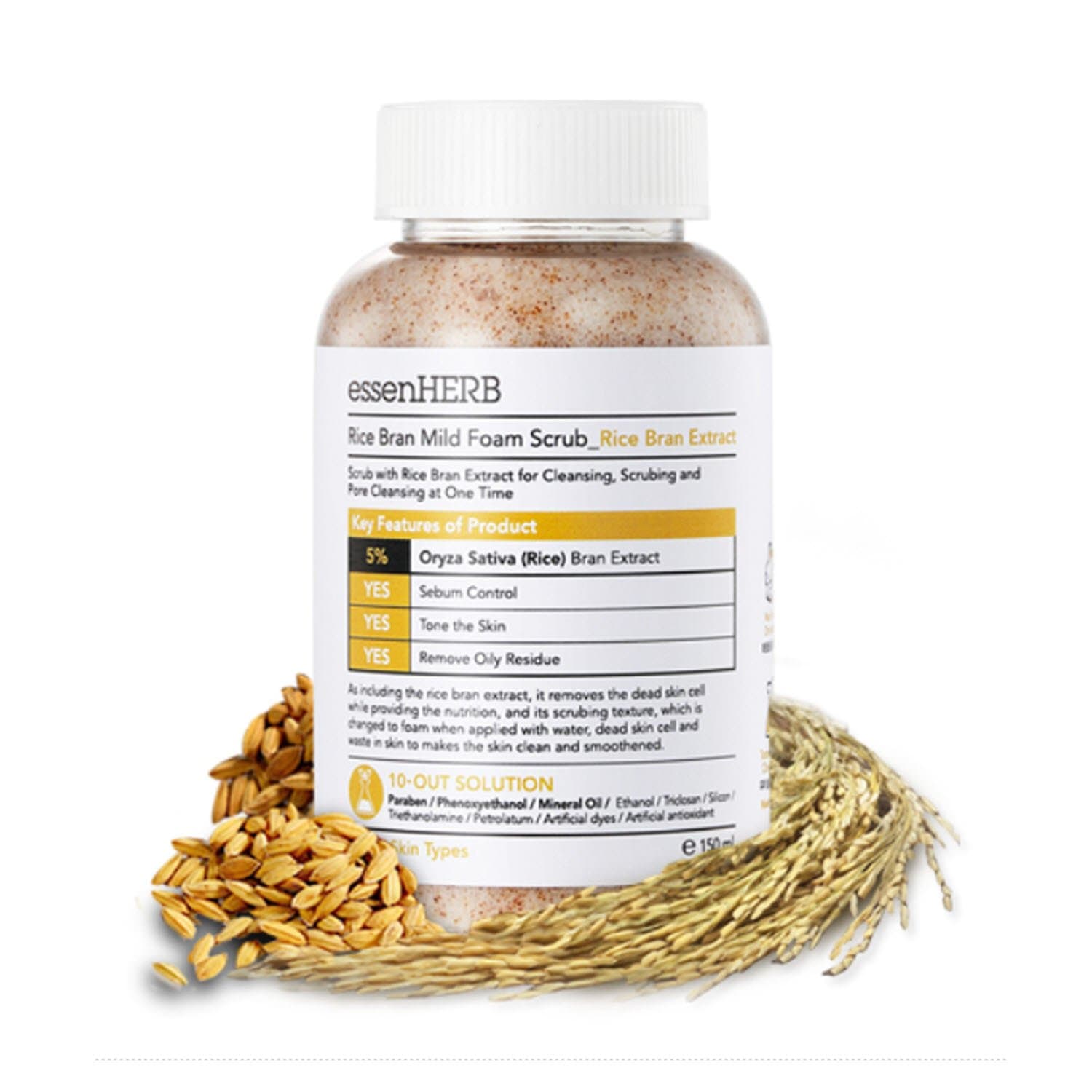 [essenHERB] Rice Mild Foam Scrub 180ml