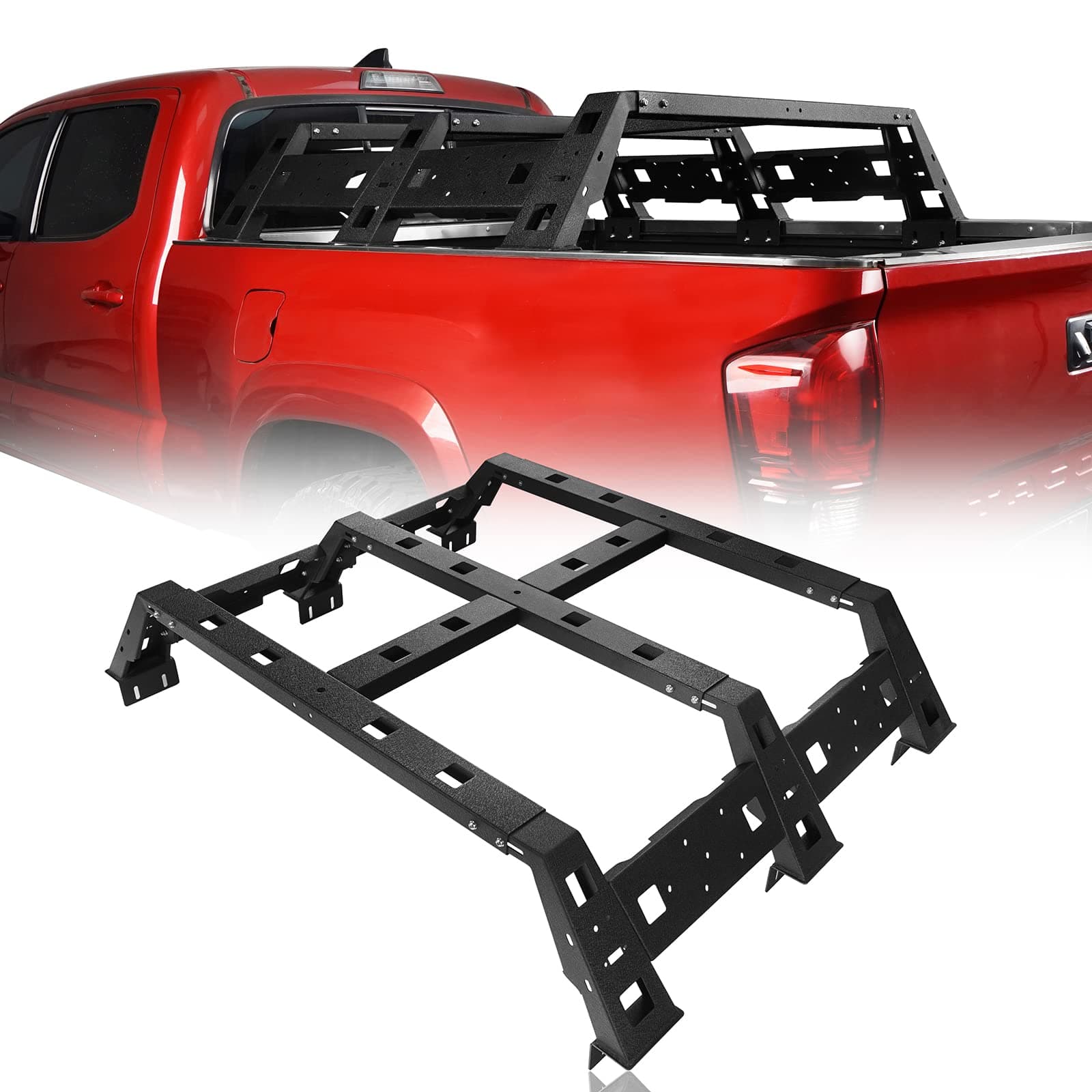 Hooke Road Tacoma Overland 11.5" Bed Rack Truck Cargo Carrier Compatible with Toyota Tacoma 2005-2023 2nd 3rd Gen