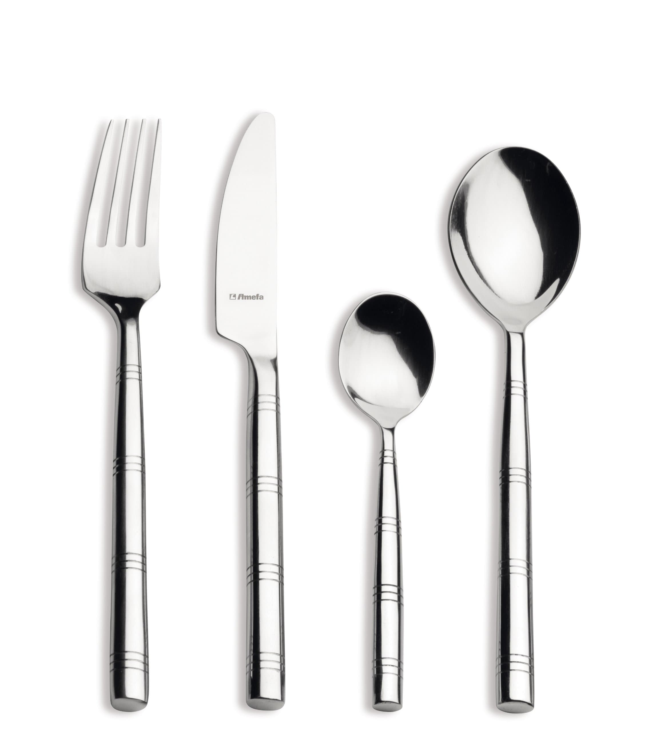 Amefa Classic Cane 18 Piece 4 Person Cutlery Set - Gift Boxed Includes 2 FREE Serving Spoons