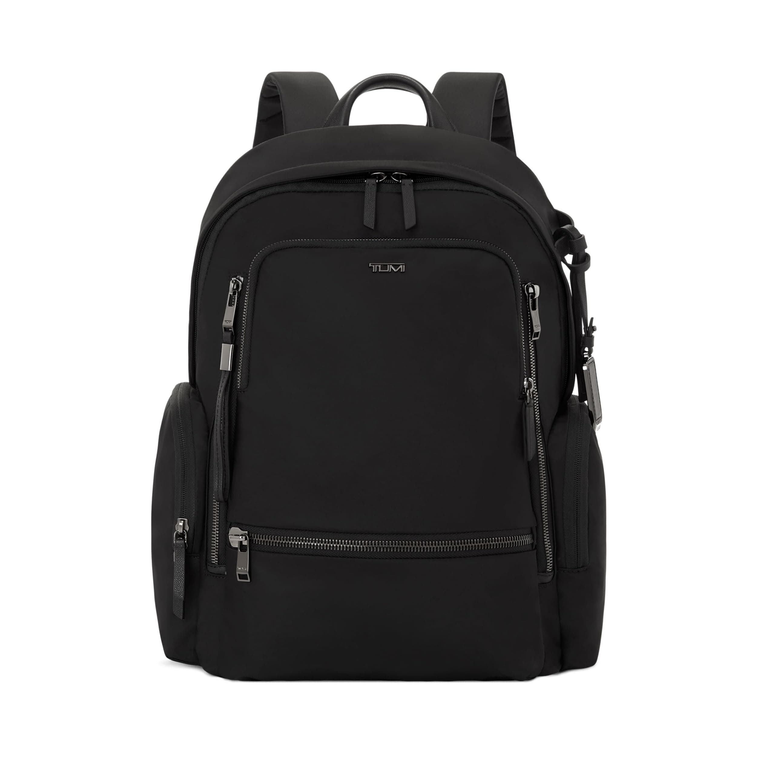Voyageur Celina Backpack - Women's Work and Travel Bag - 16.0" X 10.6" X 6.5" - Holds Up to 16" Laptop - Black & Gunmetal Hardware
