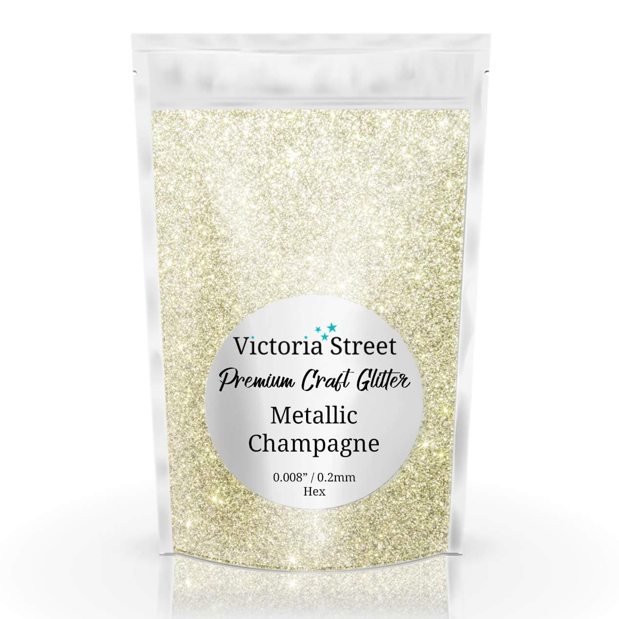 Victoria Street Glitter - Metallic Nickel - Fine 0.008" / 0.2mm Gold Champagne[100 Grams]