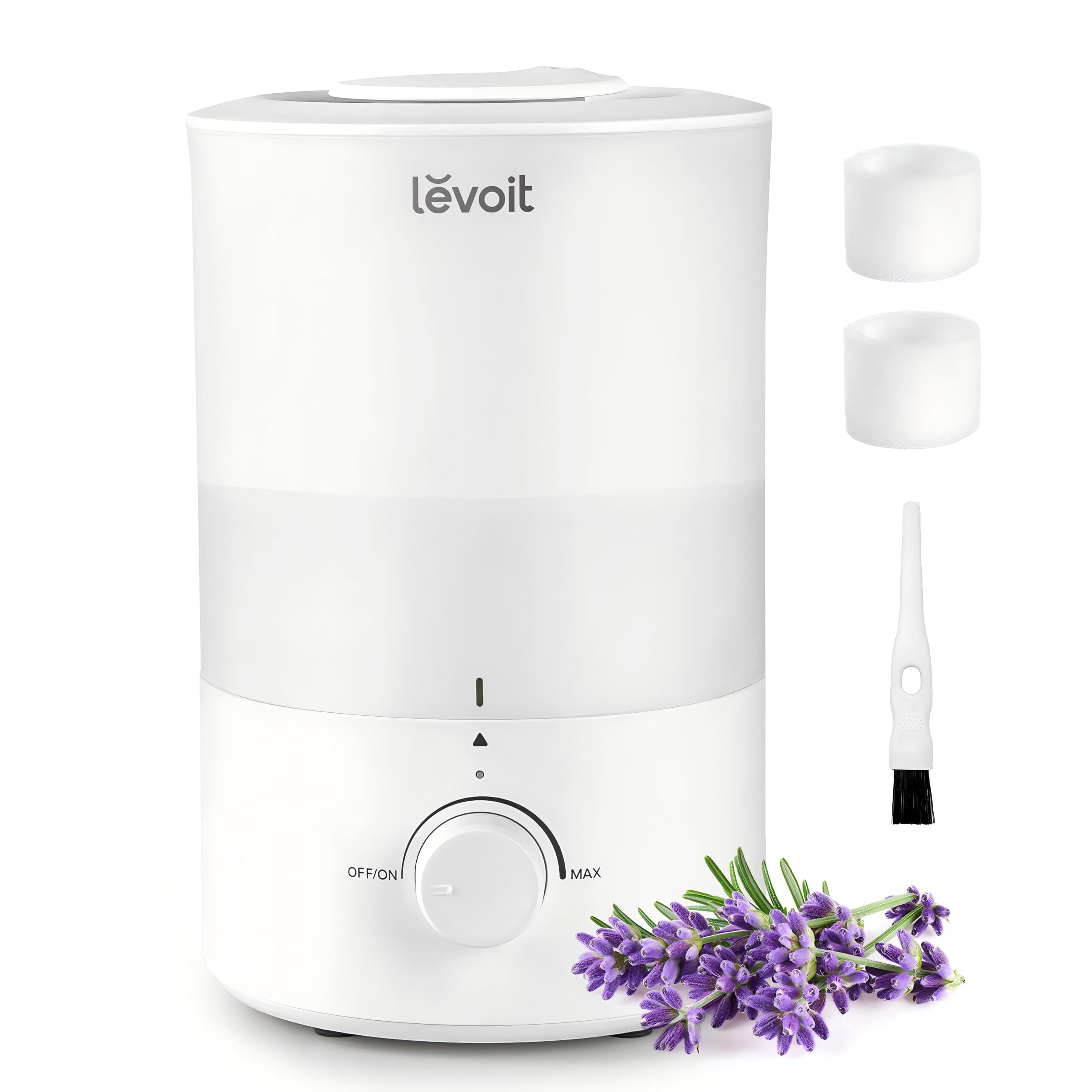 Levoit Tabletop Humidifier, Aroma, Large Capacity, 3L Ultrasonic, 28 dB Ultra Silent, Top Water Supply, Small Humidification Amount, 6.8 fl oz (220 ml) / h Compatible with 6 - 17 Tatami Mats, Up to 25