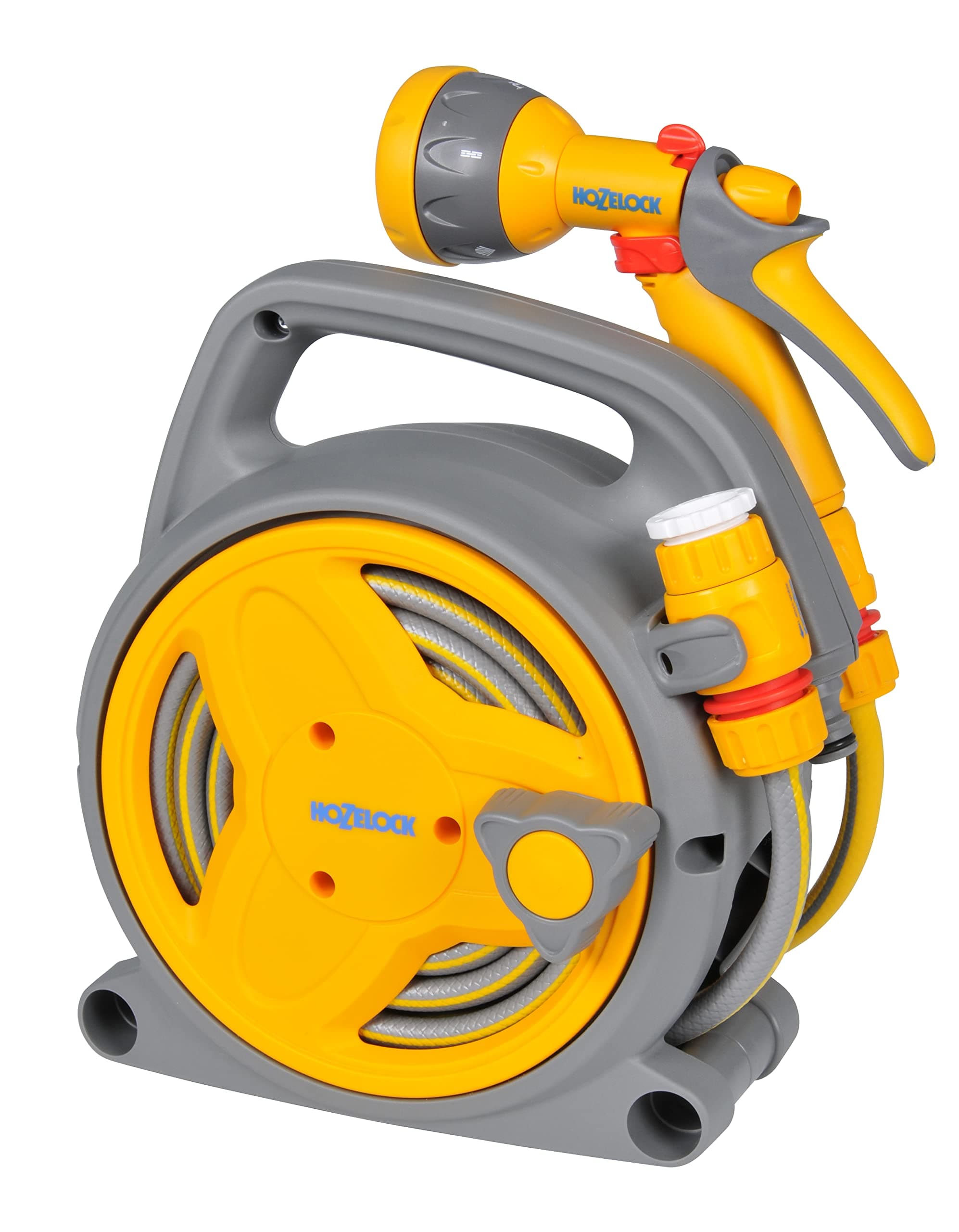 Mini Reel "Pico Reel" 10m : Ideal for Patios, Balconies and Small Gardens, Compact Streamlined Reel, Effortless Rewinding, Supplied with 1 Multi Spray Gun: Ready to Use [2425 0000]