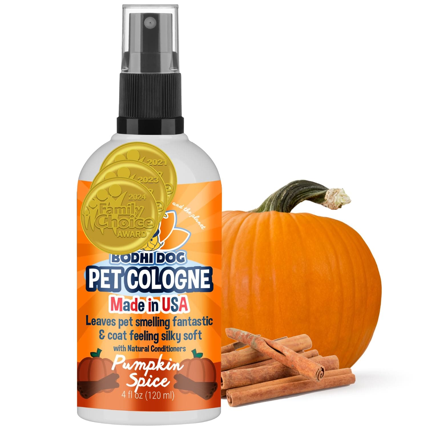 Bodhi Dog Premium Dog Cologne - Deodorizing Dog Perfume & Conditioner for Dogs & Cats - Natural Long Lasting Spray - Keeps Pets Fresh All Day - Gentle, Safe Formula, Made in USA -Pumpkin Spice 4 Fl Oz