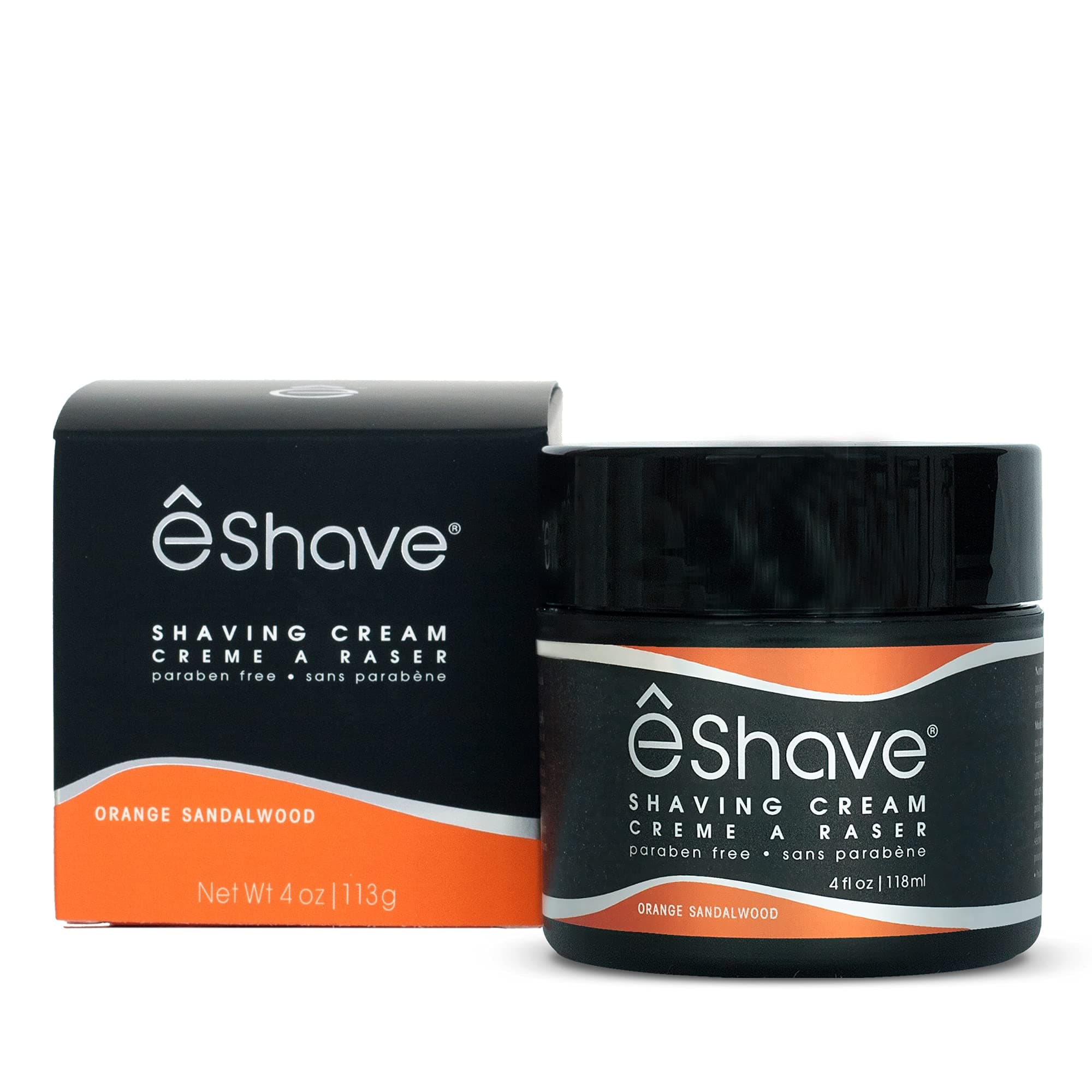 eShave Shaving Cream for Men, Orange Sandalwood, prevents shaving irritation and razor burn, generates a rich lather for a soft, silky, Smoothest shave