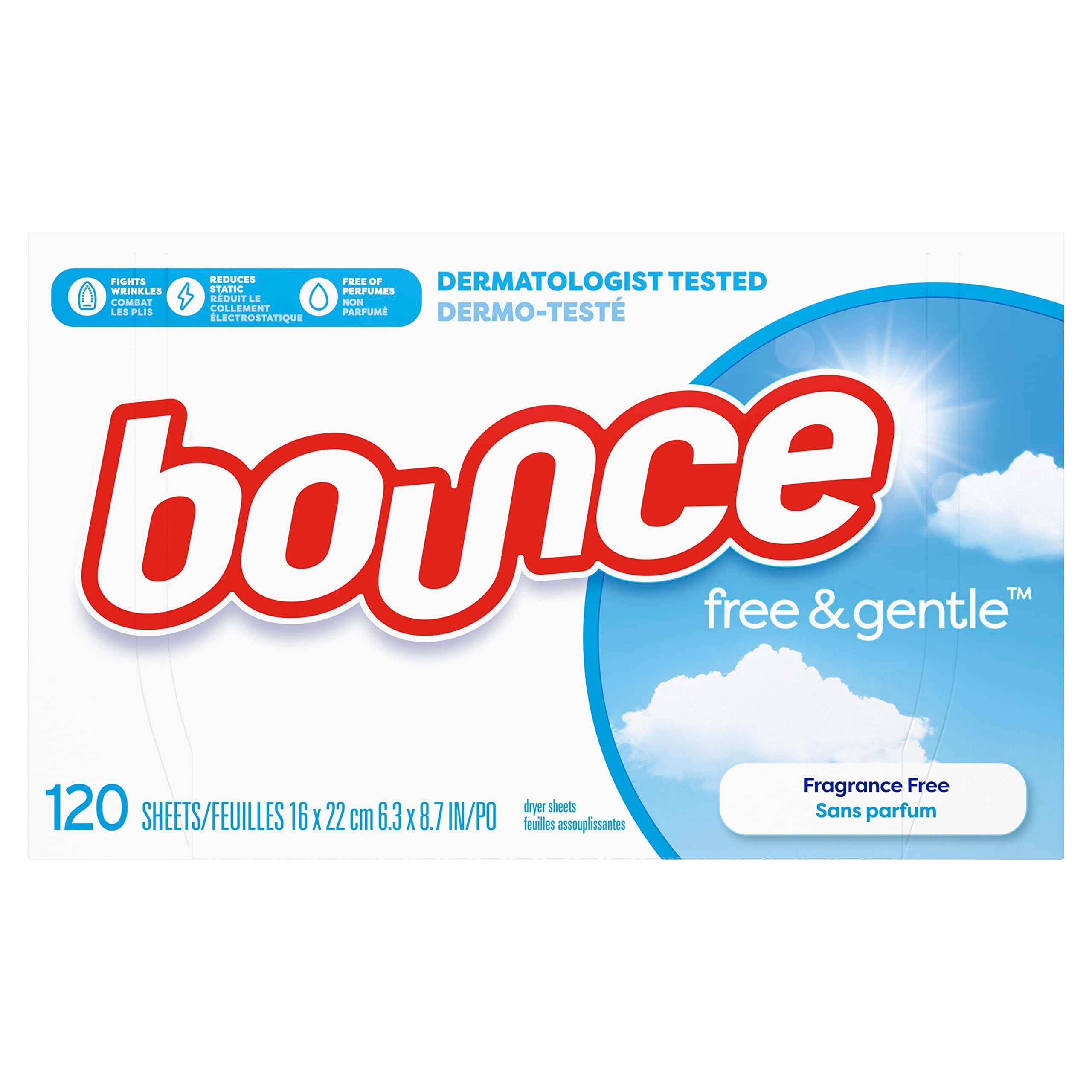 Bounce Free & Gentle Fabric Softener Sheets, 120 Count by Bounce