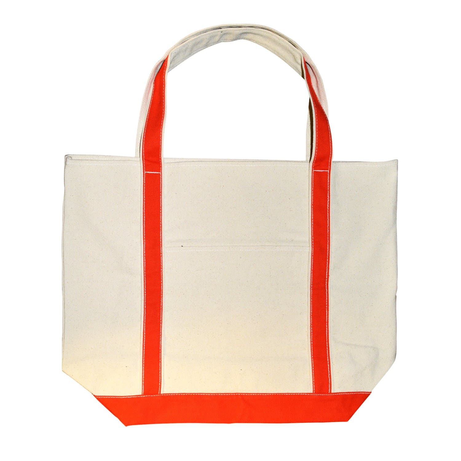 Green Earth Bags Heavy Canvas Reusable Grocery Tote Bag with Red Handles