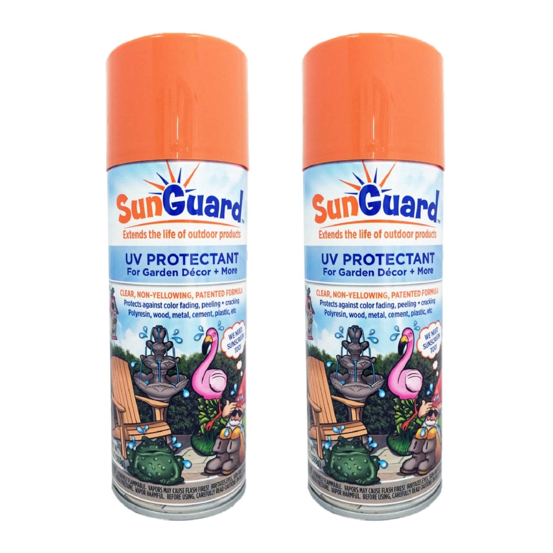 SUNGUARD UV Protectant Spray for Outdoor Decor, Furniture & More (2-Pack) Prevents Fading Peeling and Cracking