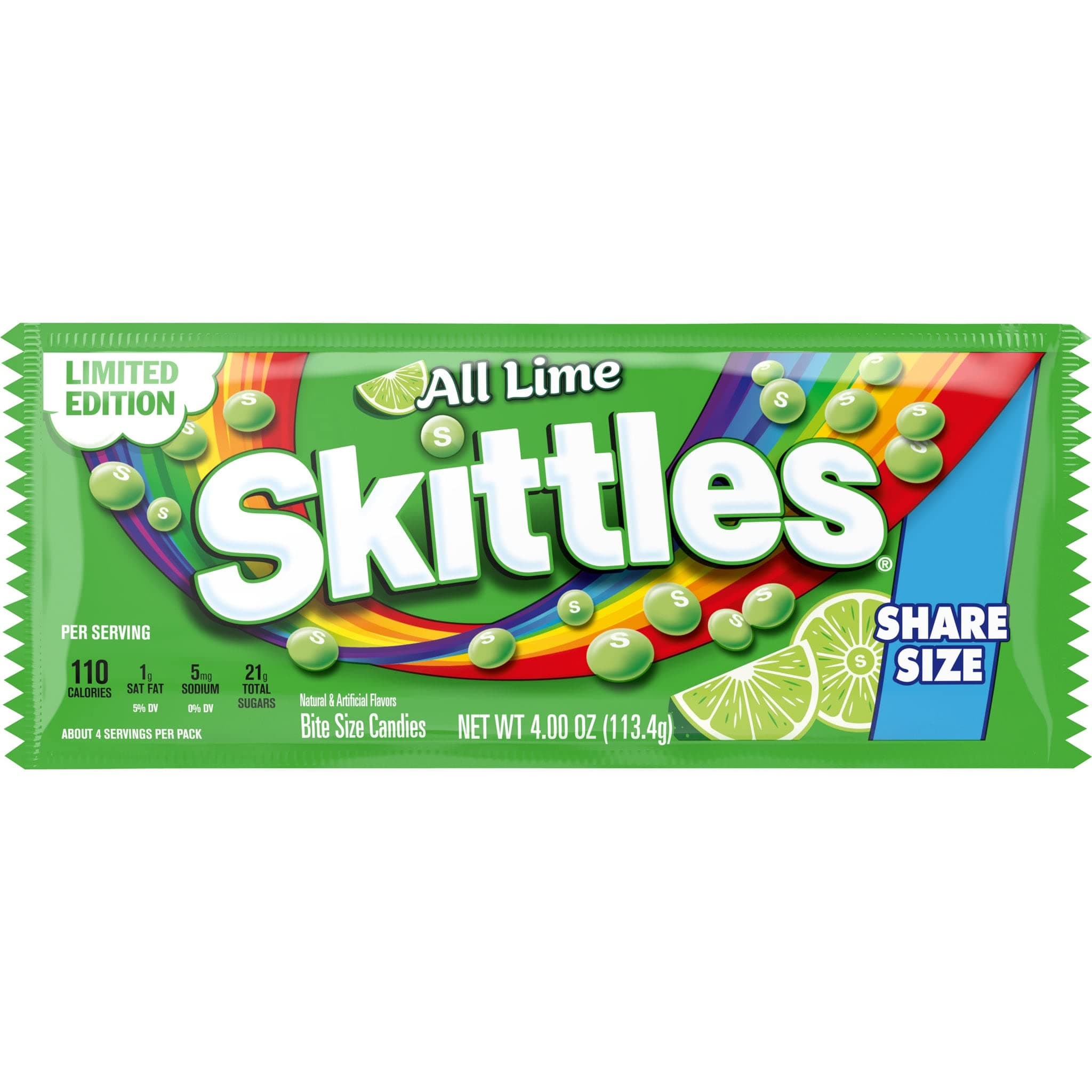 SKITTLES LIME SHARE SIZE 4 OUNCE
