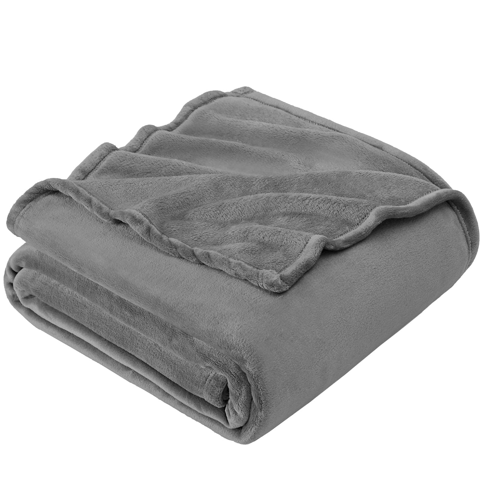 Fleece Blanket Grey Throws for Sofas Fluffy Warm Soft Blanket for Bed Settees Armchairs, Fit All Season, Single, 130x165cm
