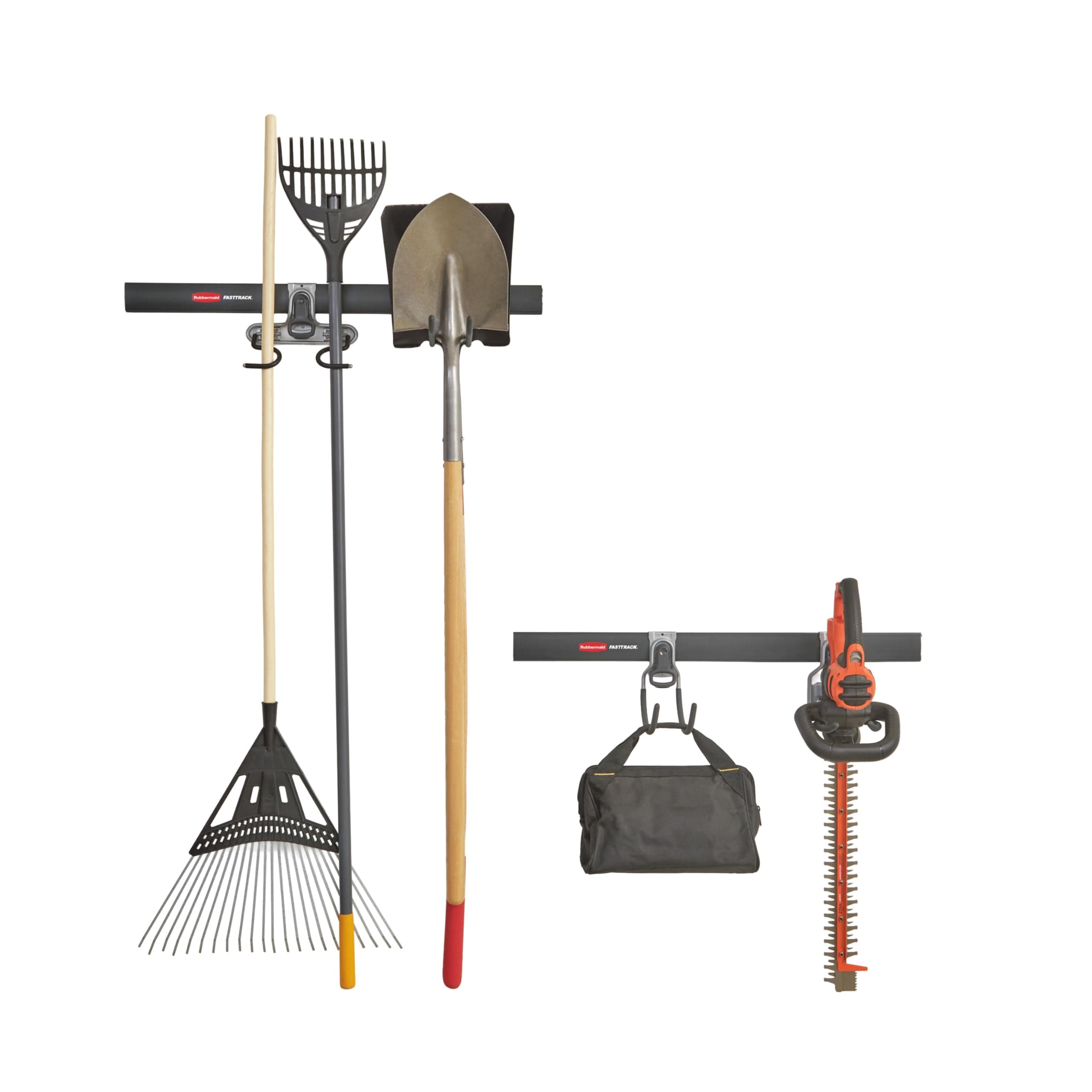 Fasttrack Garage Storage System Tool Hanging Kit, Organization, Wall Mount Holder For Garden Lawn Tools