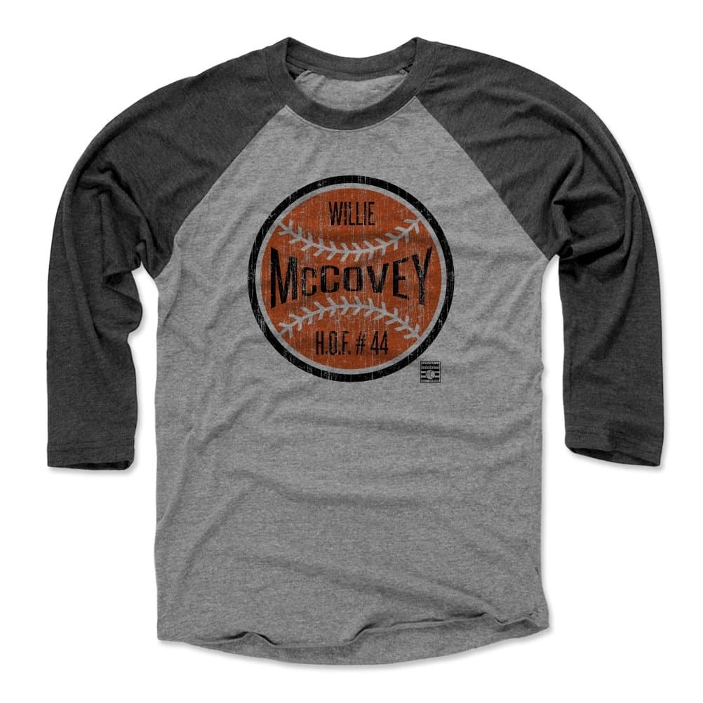 500 LEVEL Willie McCovey Shirt - Vintage San Francisco Baseball Raglan Tee - Willie McCovey Ball