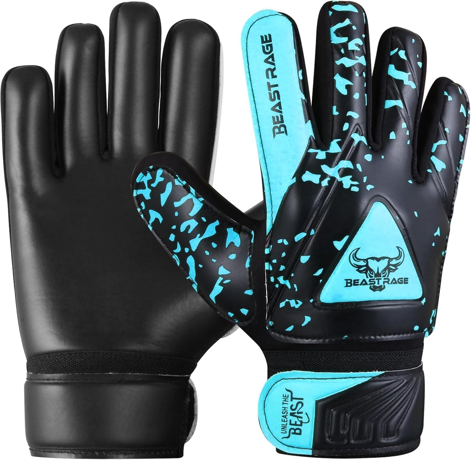 BEAST RAGE Goalkeeper Gloves for Kids Boys Youth,Soccer Goalie Gloves Kids,Double Wrist Support,Strong Grip,Padded Palm football gloves boys