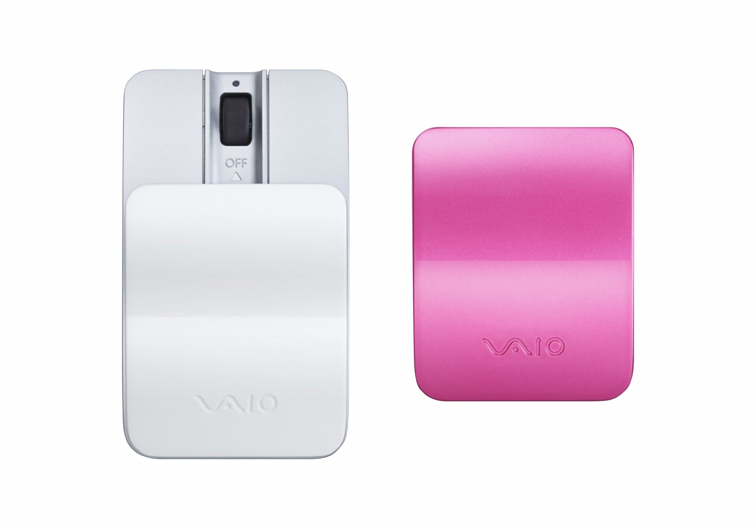 Sony VAIO Bluetooth Laser Mouse (Silver with White and Pink Interchangeable Covers)