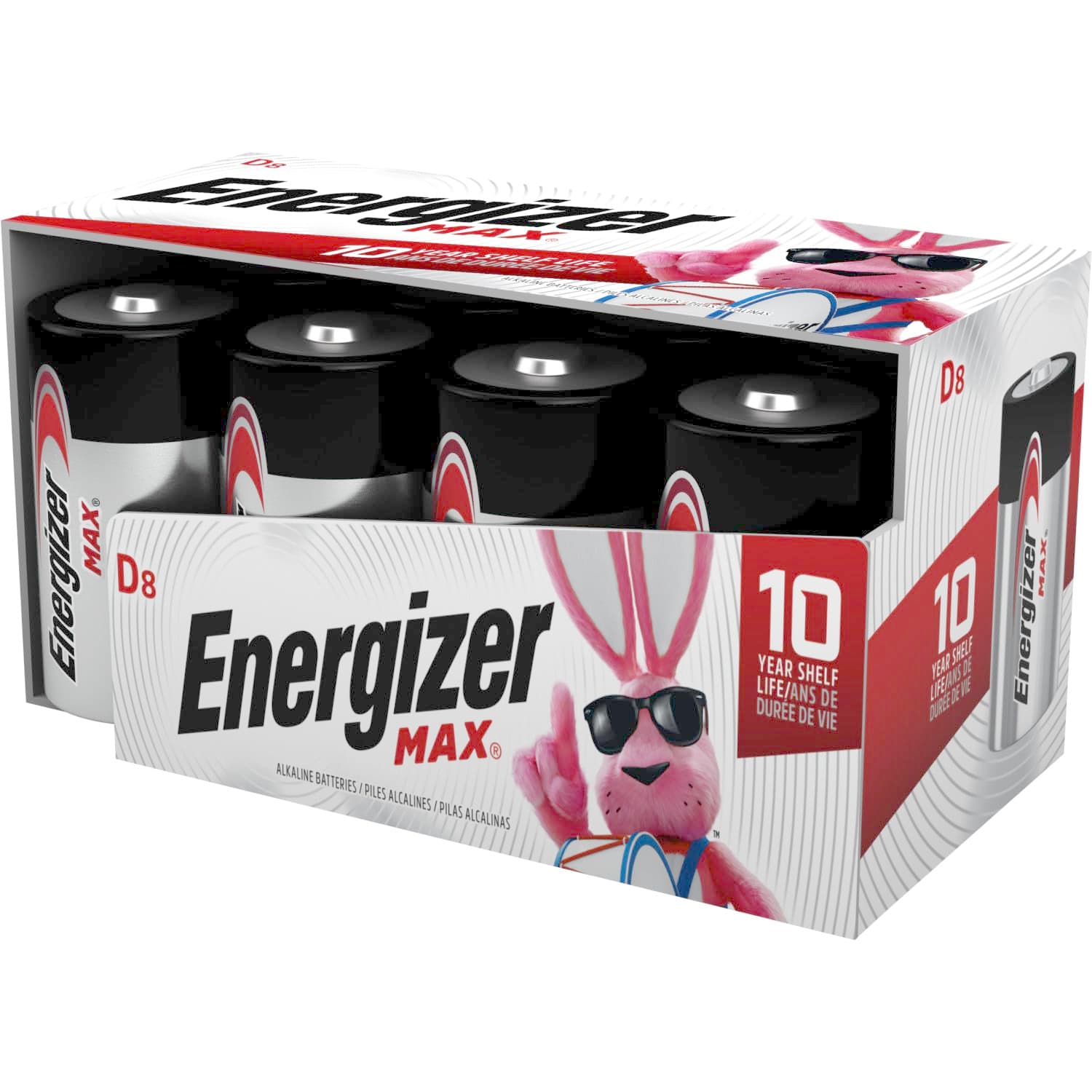Energizer D Batteries, D Cell Battery Premium Alkaline, 8 Count