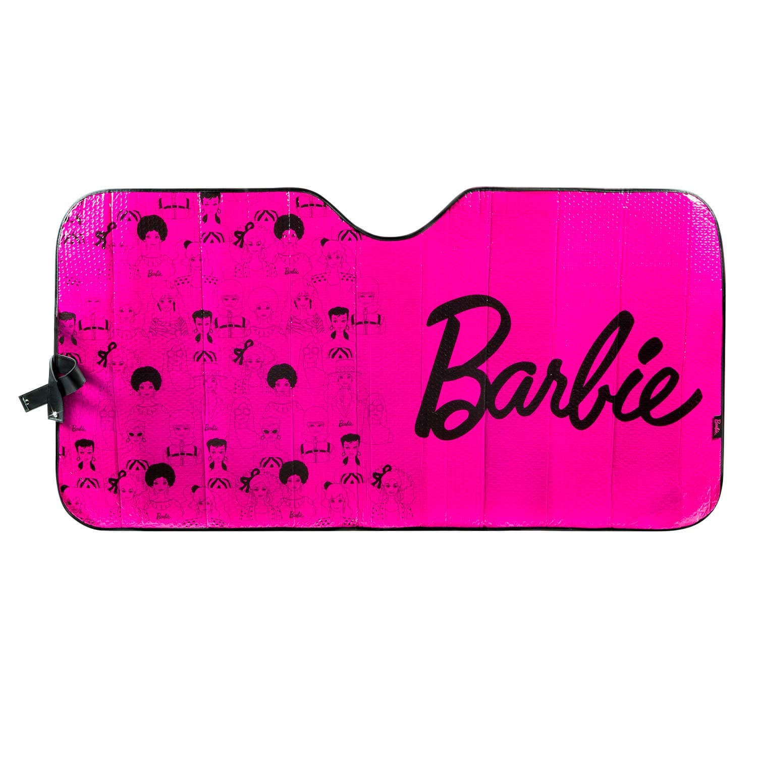 LUNNA Barbie 60th Anniversary Pink Fashionista Accordion Windshield Foldable Sun Shade for Front Car Window - Special Edition Officially Licensed Collectible Automotive Accessories - Universal Fit