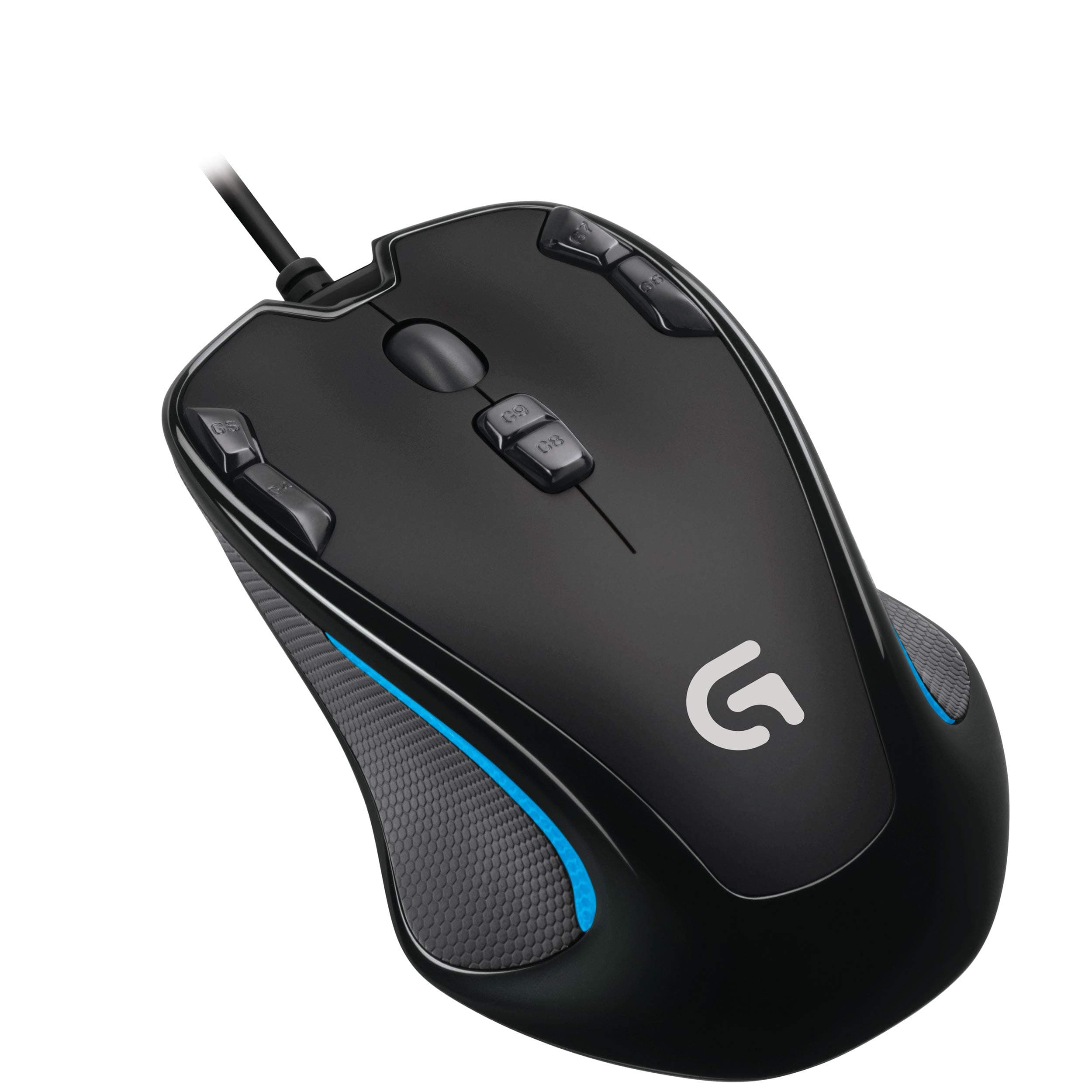 Logitech G300s Wired Gaming Mouse, 2,500 DPI, RGB, Lightweight, 9 Programmable Controls, On-Board Memory, Compatible with PC / Mac - Black (German Packaging)