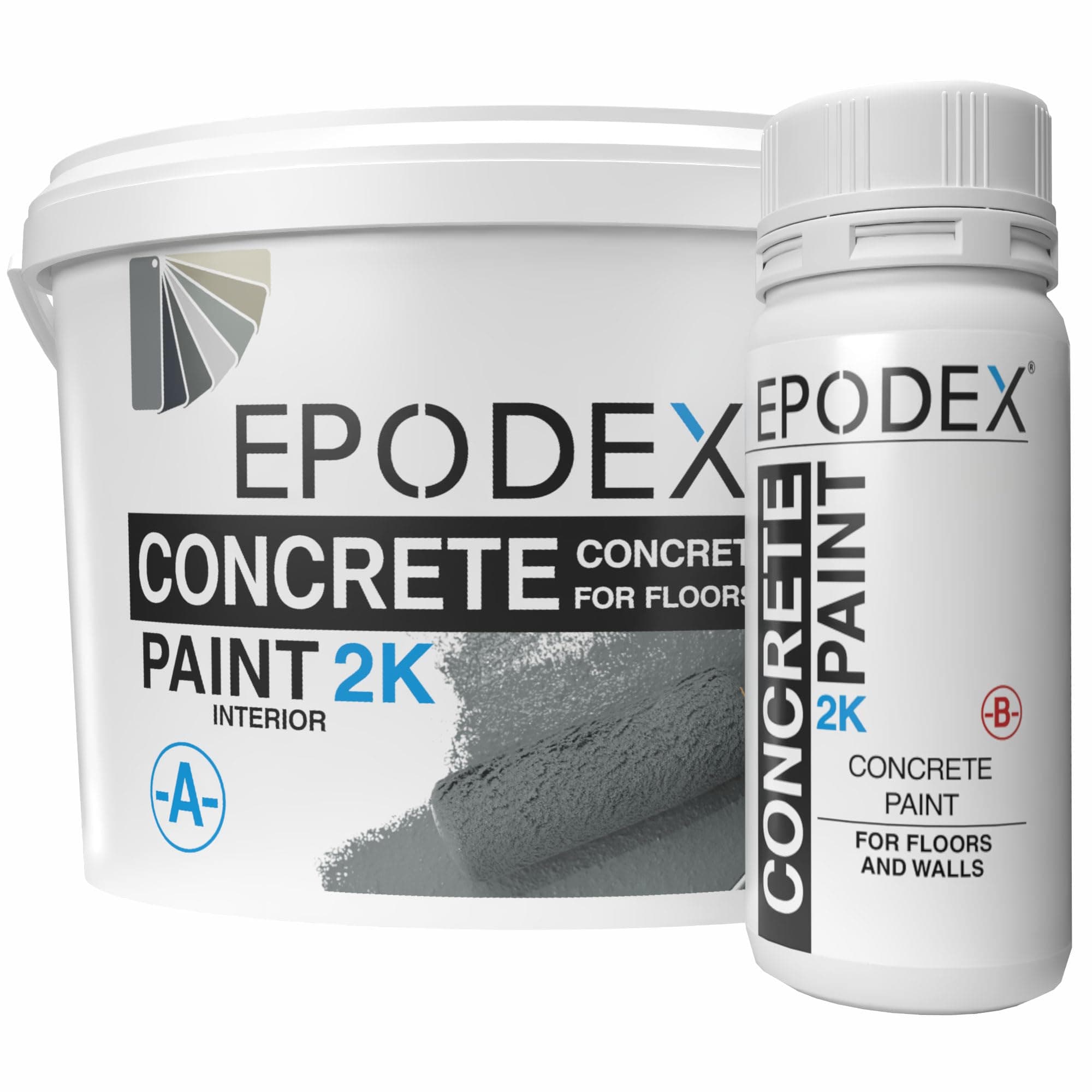 EPODEX 2K Concrete Paint, Epoxy Floor Paint, Garage Floor Coating & Basements, Durable, Waterproof, Abrasion-Resistant, Low Odor - Olive Gray (Approx. 96 sq ft for Coat)
