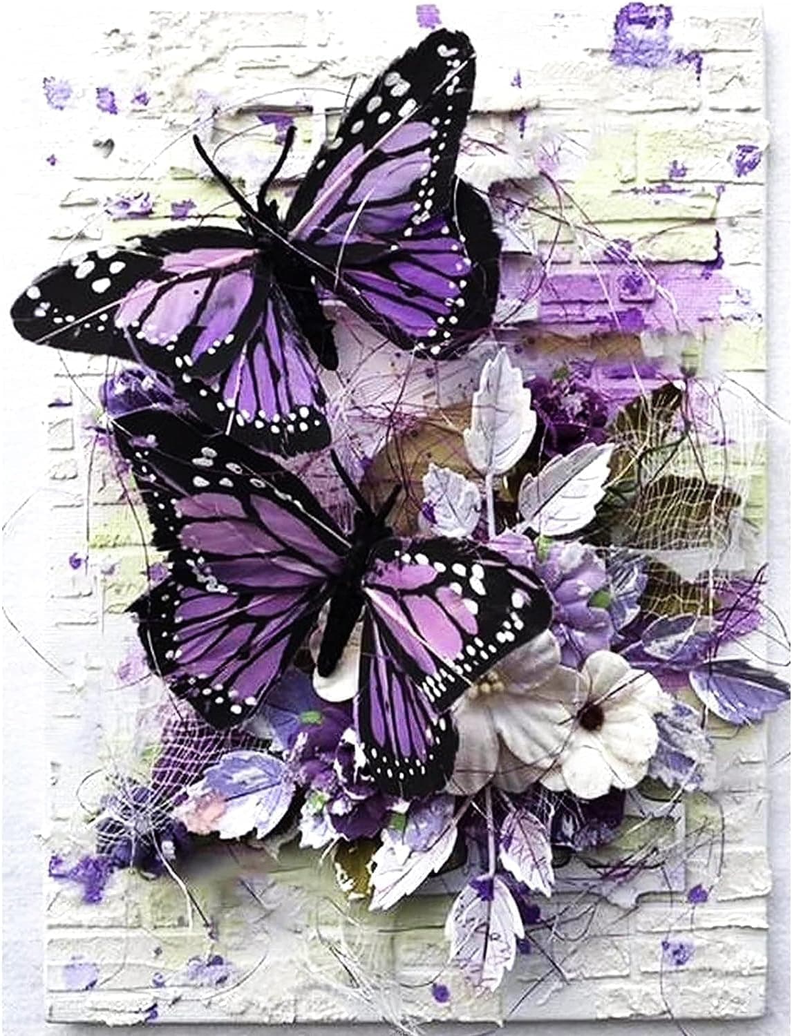 WUSARPLY Stamped Cross Stitch Kits,Flowers Needlepoint Butterfly Counted Cross Stitch Kits for Adults Beginners,Full Range of Cross-Stitch Stamped Kits Needlecrafts