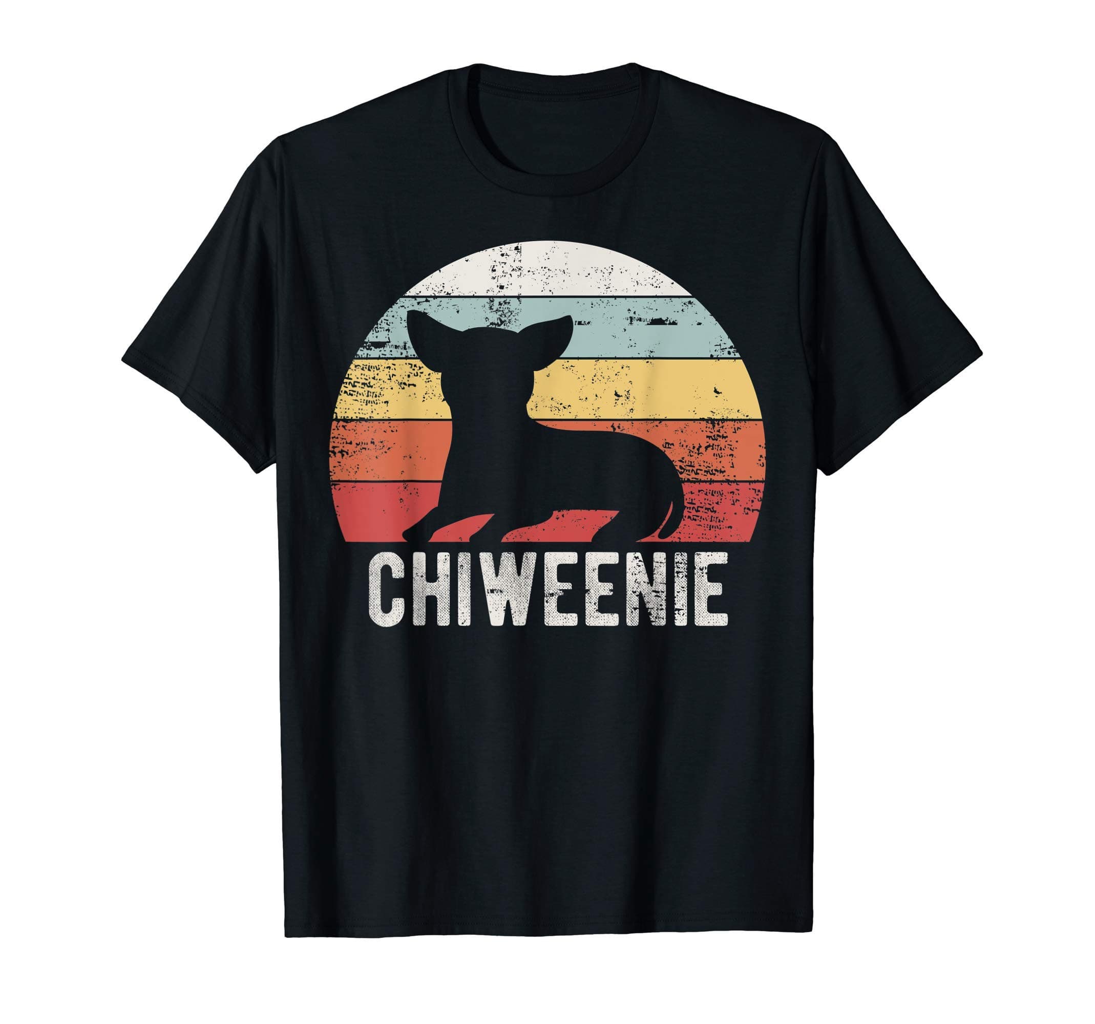 Retro Super Cool Chiweenie Gift T-ShirtCute Retro Chiweenie Silhouette Gift T-Shirt for Chiweenies T-ShirtOEKO-TEX STANDARD 100