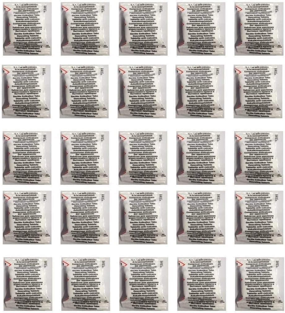 Descaling Descaler Pack of 25 Coffee Machine Cleaning Tablets for All Tassimo, Senseo, Nespresso, Dolce Gusto, Lavazza Coffee Machines