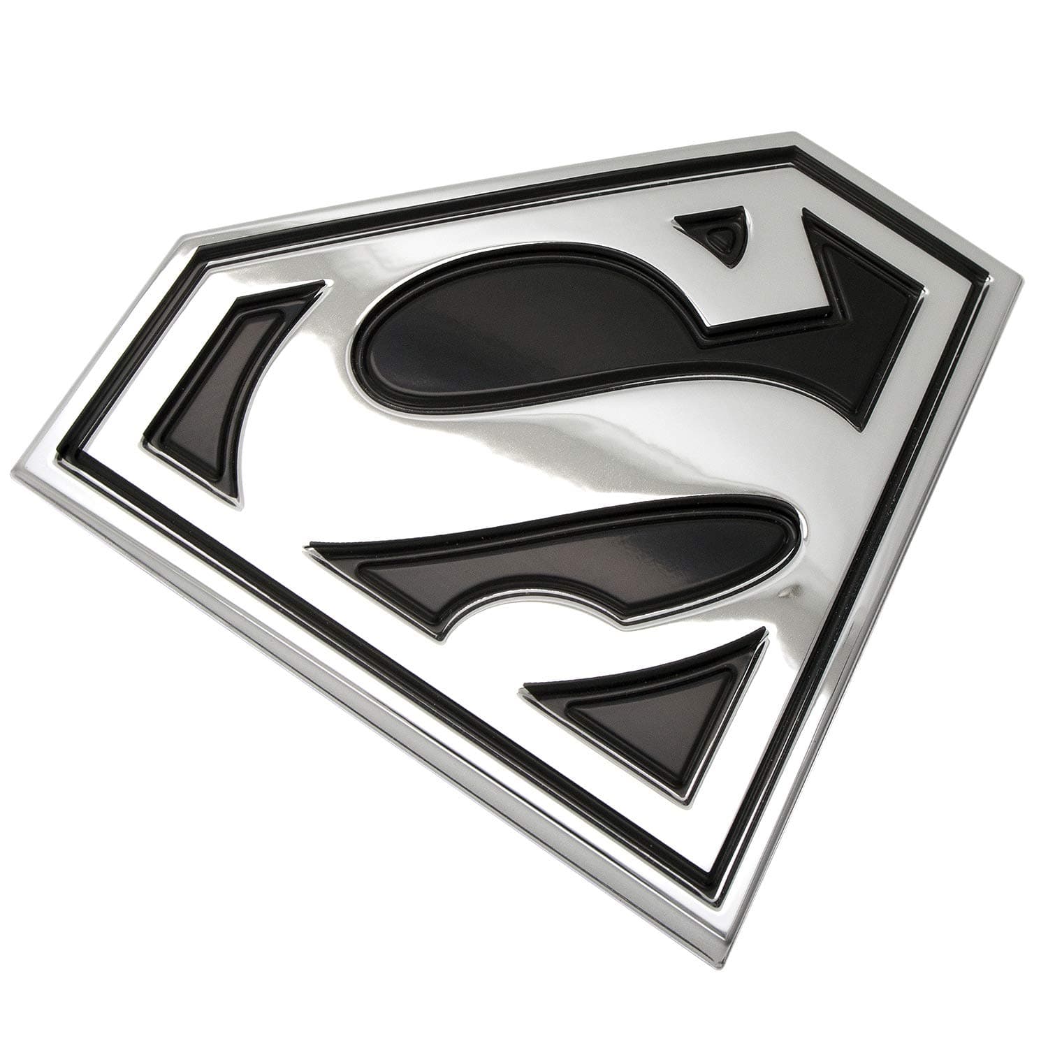 Superman 3D Car Badge (Classic Logo - Black and Chrome)