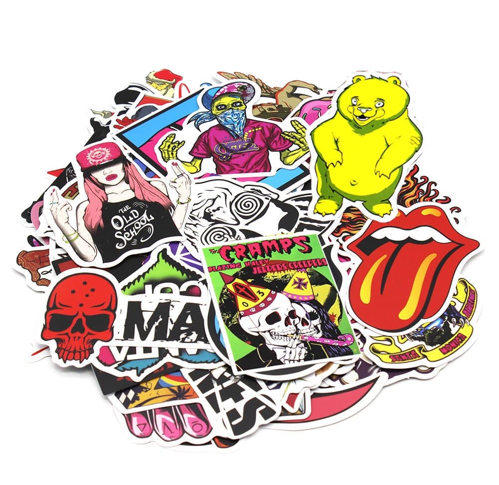 Aikuer 100pcs Laptop Stickers Waterproof Graffiti Vinyl Stickers, Cool Car Stickers Motorcycle Bicycle Luggage Decal Graffiti Patches Skateboard Stickers, Not Repeat Random Stickers Pack