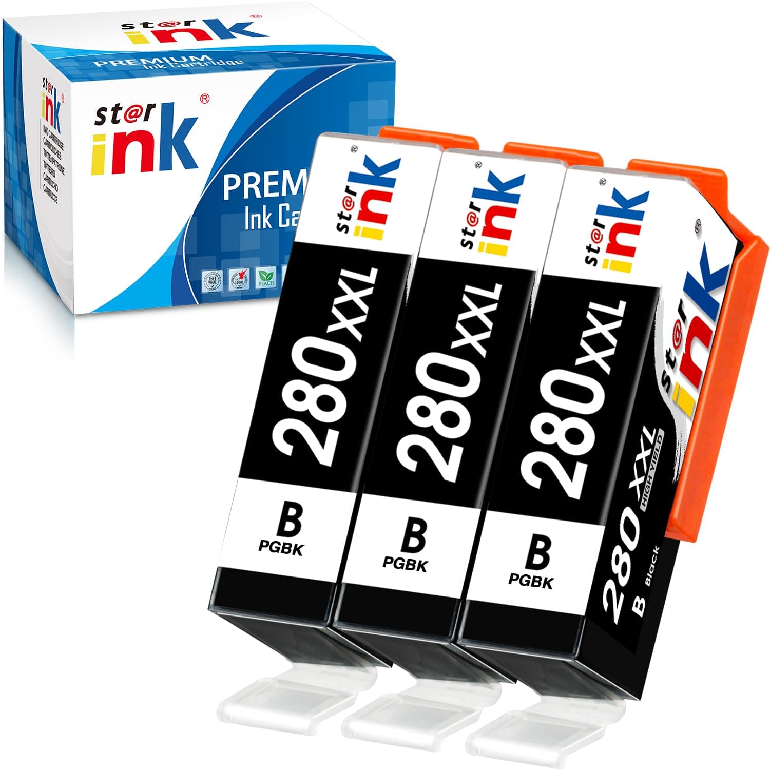 Starink Compatible with PGI-280xxl Black Ink Cartridges Replacement for Canon 280 XL pgbk Black Ink Cartridges Work for Pixma TR8620a TR8520 TR8620 TR7520 TR8500 TR8600 TS9120 Printer(3 PGBK)