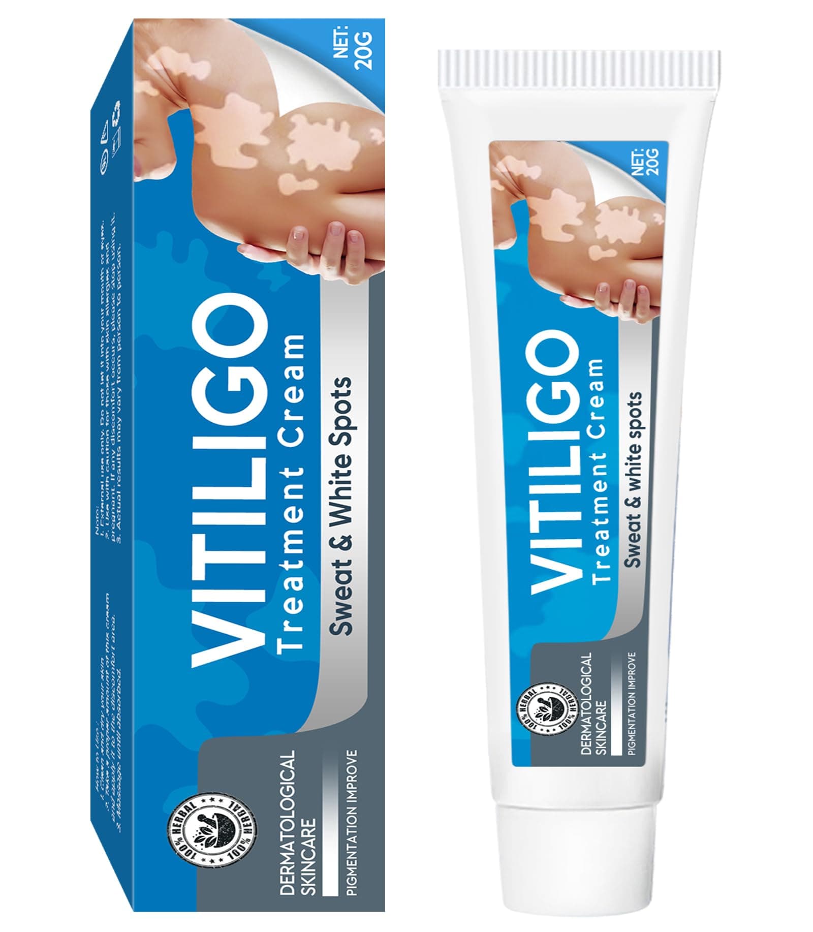 UpdateClassic Vitiligo Cream, Natural Vitiligo Treatment for Skin Vitiligo, Vitiligo Care Cream, Reduce White Spots and Improve Skin Pigmentation, Easy to Use