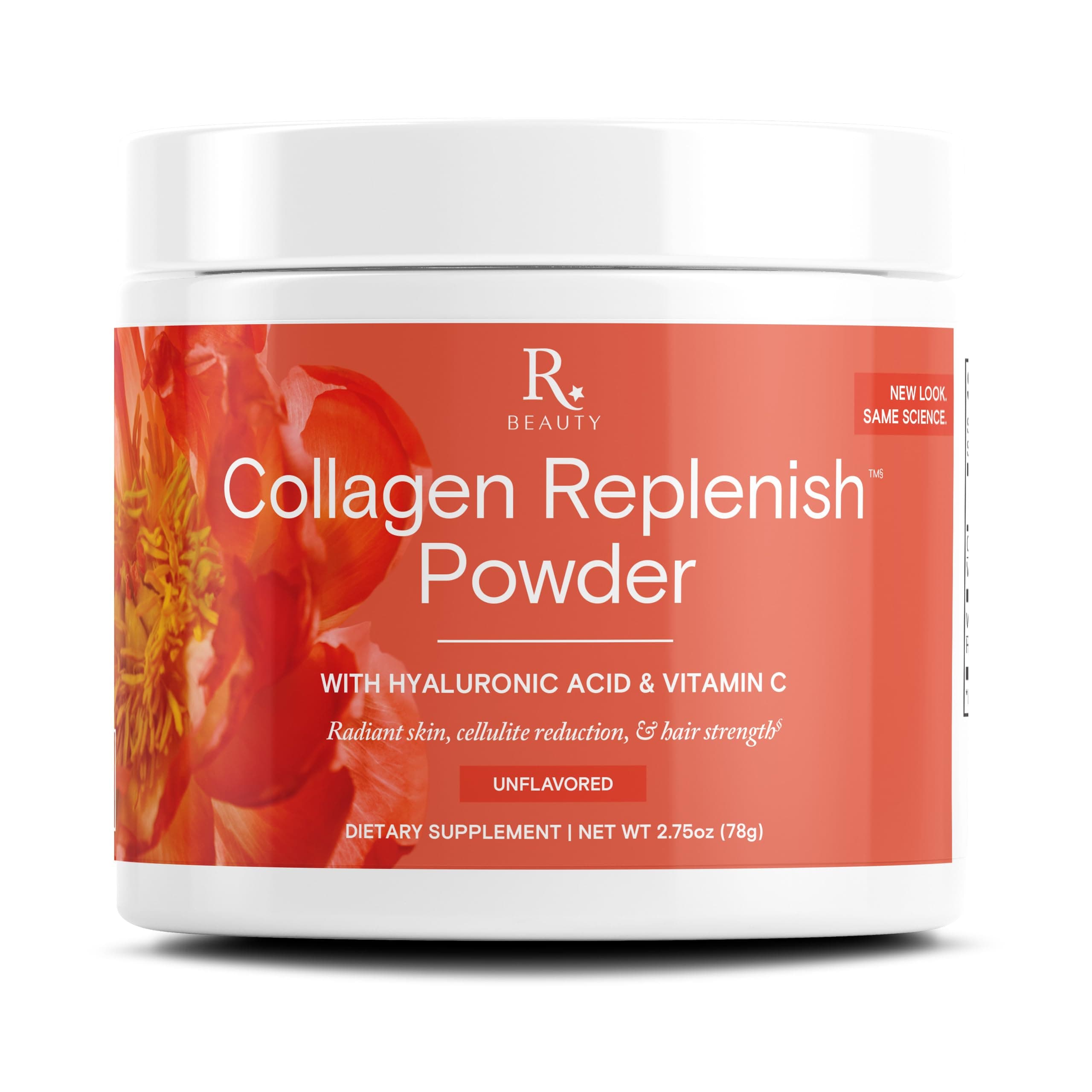 Reserveage Beauty Collagen Replenish Powder - No-Taste Collagen for Radiant Skin & Hair Growth - Mixes Easily in Liquid or Smoothie - 2.5 oz