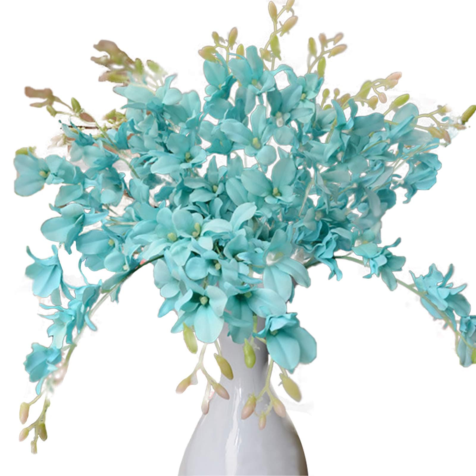 10 Pack Artificial Orchid Flowers, Fake Dancing Lady Orchid Butterfly Flower for Wedding Home Office Party Hotel Restaurant Patio or Yard Decoration (Blue)