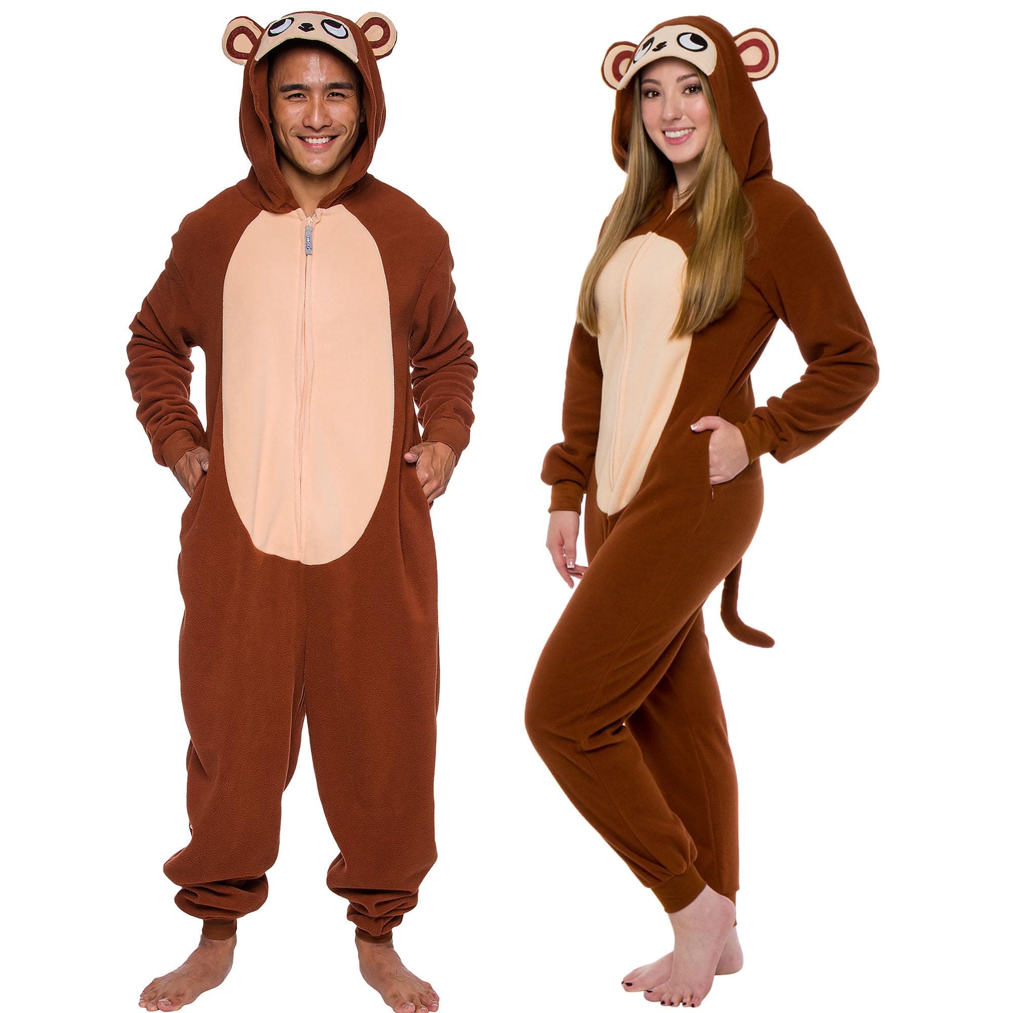 Silver Lilly Slim Fit Animal Pajamas - Adult One Piece Cosplay Monkey Costume