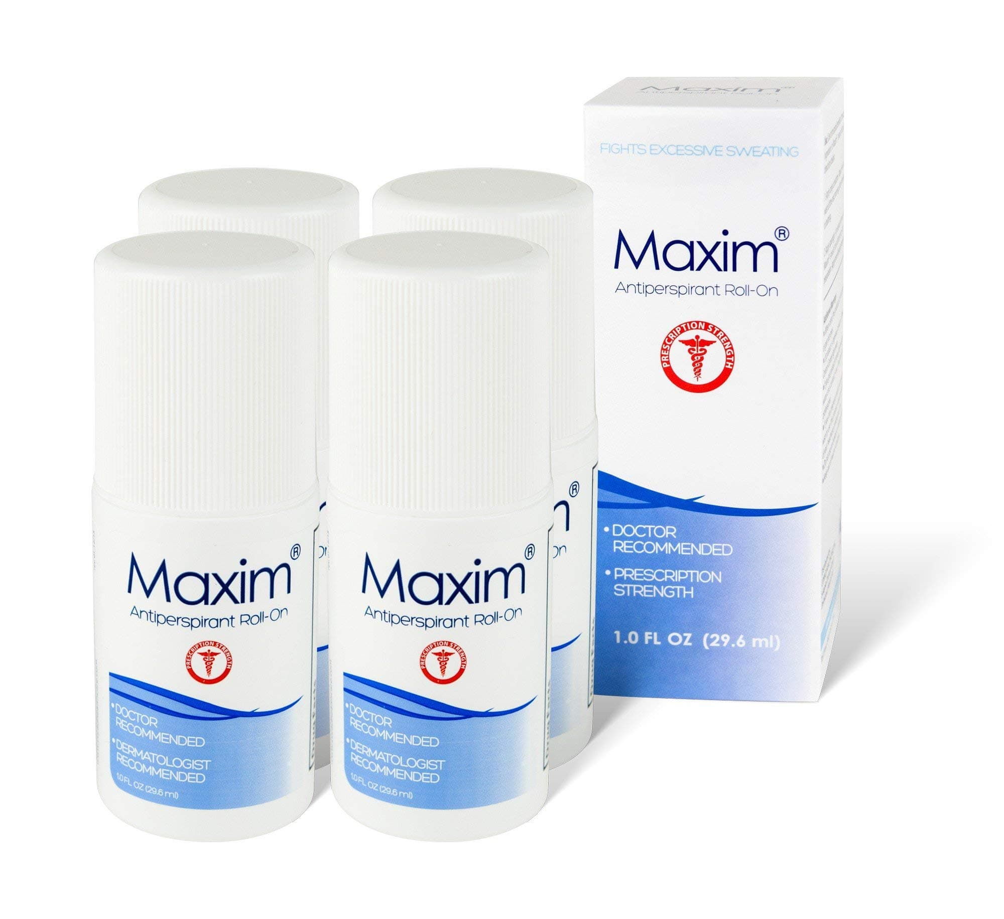Maxim Clinical Strength Antiperspirant Deodorant for Women & Men, Anti-Sweat Deodorant, Prevent Sweat Armpits, Underarm Sweat Block Treatment, Protection to Keep Dry & Odor Free (4 Pack)