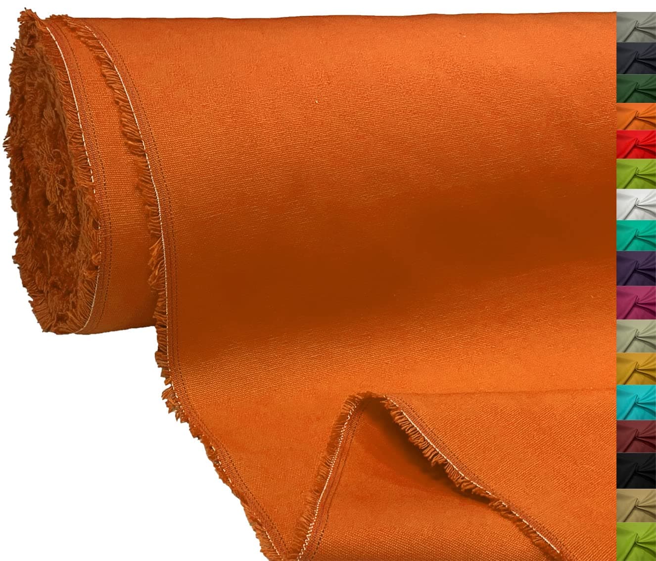 100% Cotton Canvas Fabric Material Dressmaking Cloth Curtain Bags 145cm 57" Wide 250GSM Sold Per Meter - Sample 10cm x 10cm Orange