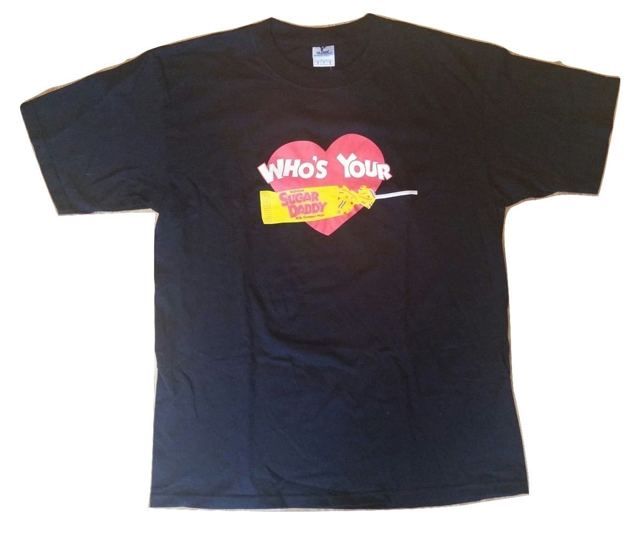 Mens "Who's Your Sugar Daddy" Black T-Shirt~Candy~Size Large