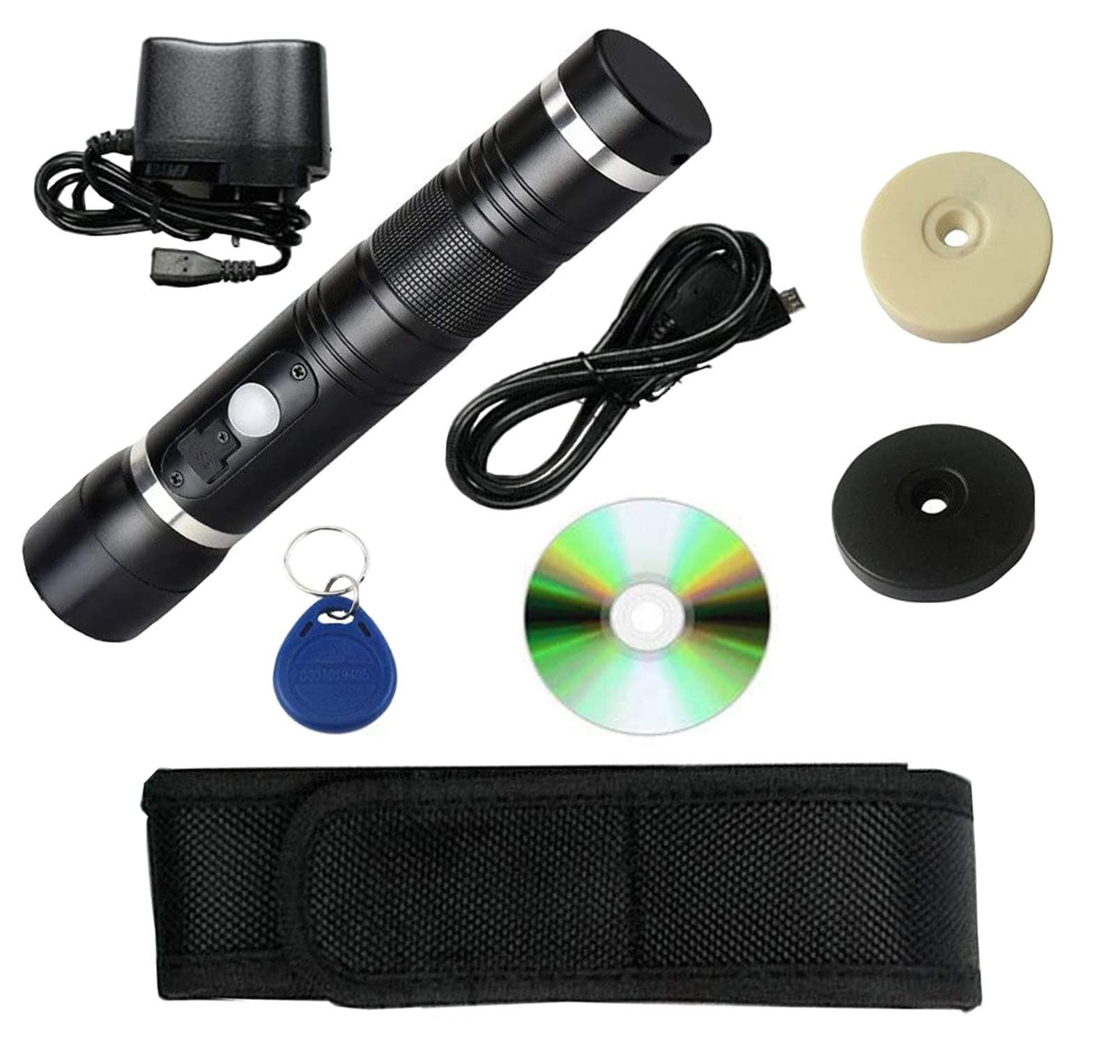 MENGQI-CONTROL Security Guard Tour Systems RFID Guard Tour Patrol System with LED Flash Light(for SOS)+30pcs Check Point