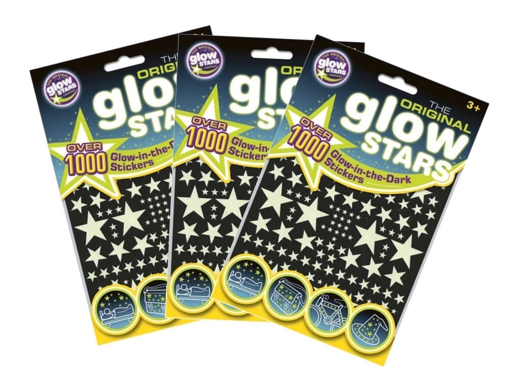 3xThe Original Glowstars - Glow-in-the-Dark Stickers, 1000 Pieces