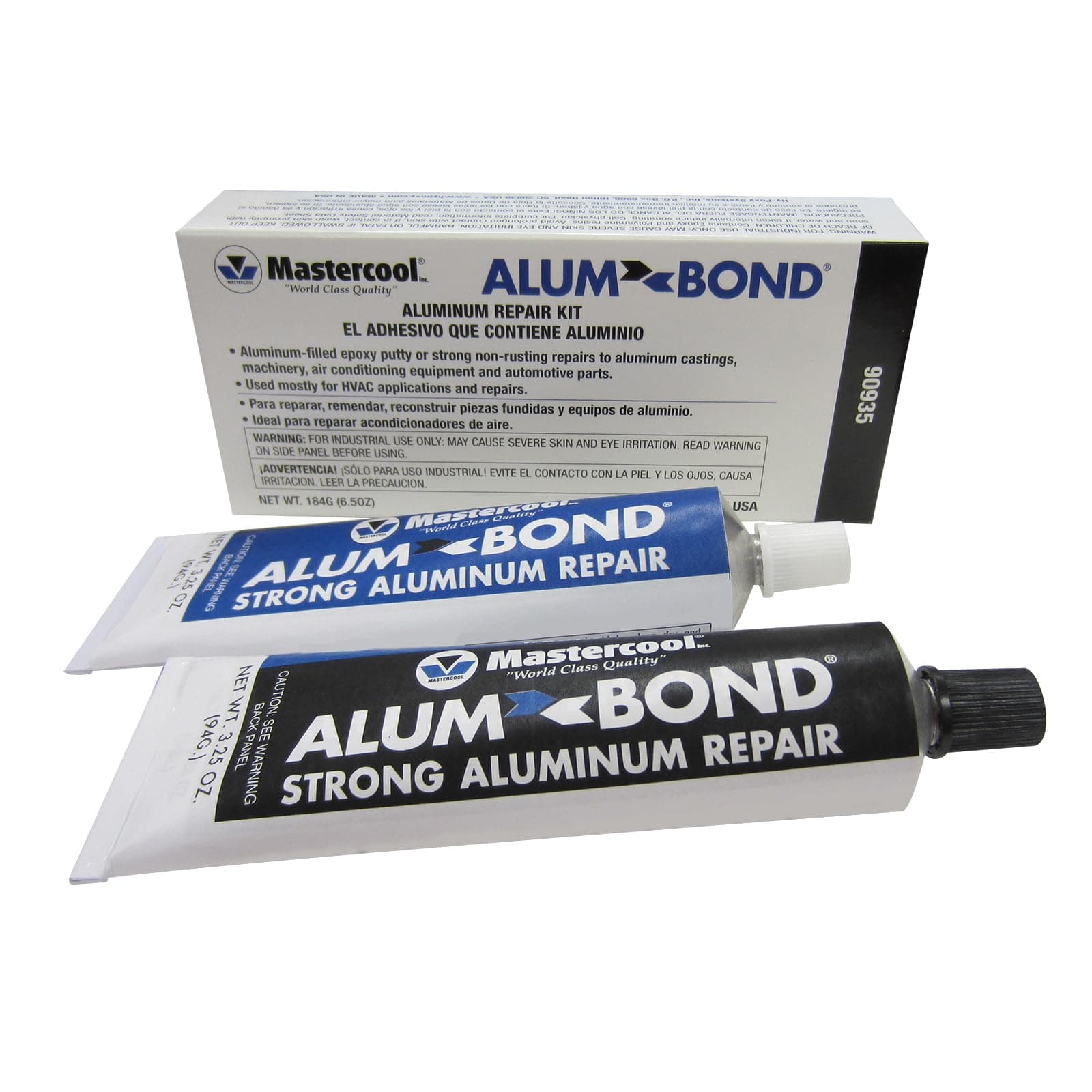 Mastercool 90935 Alum Bond Aluminum Repair Compound – High-Strength Aluminum-Filled Epoxy for Castings, Radiators, Tanks & Engine Components – Machinable Metal Repair Solution