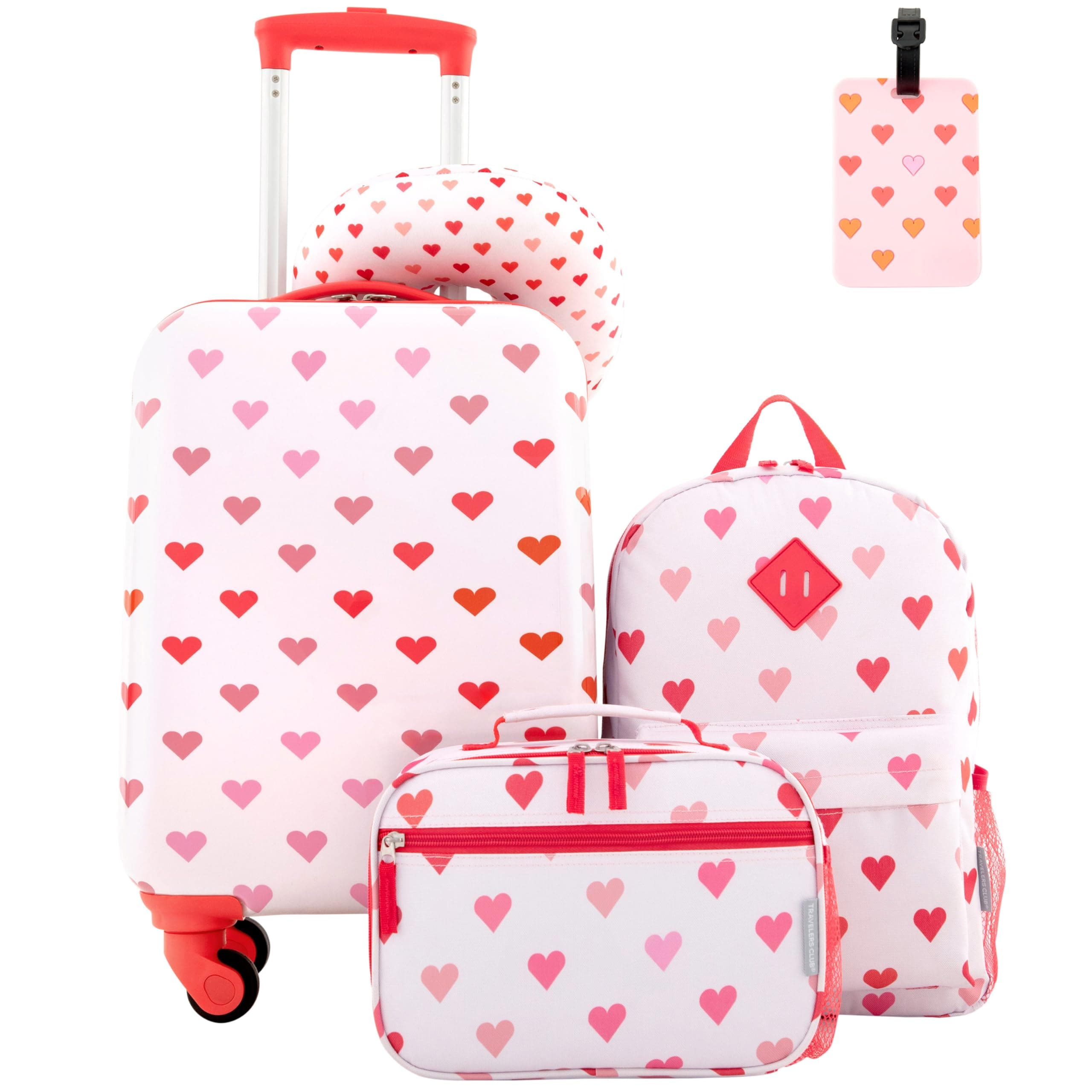 5 Piece Kids' Luggage Set, Hearts