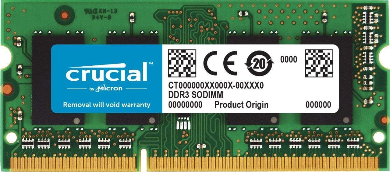 Crucial CT51264BF160BJ 4 GB DDR3L 1600 MT/s (PC3L-12800) CL11 SODIMM 204-Pin 1.35 V/1.5 V Single Rank Memory