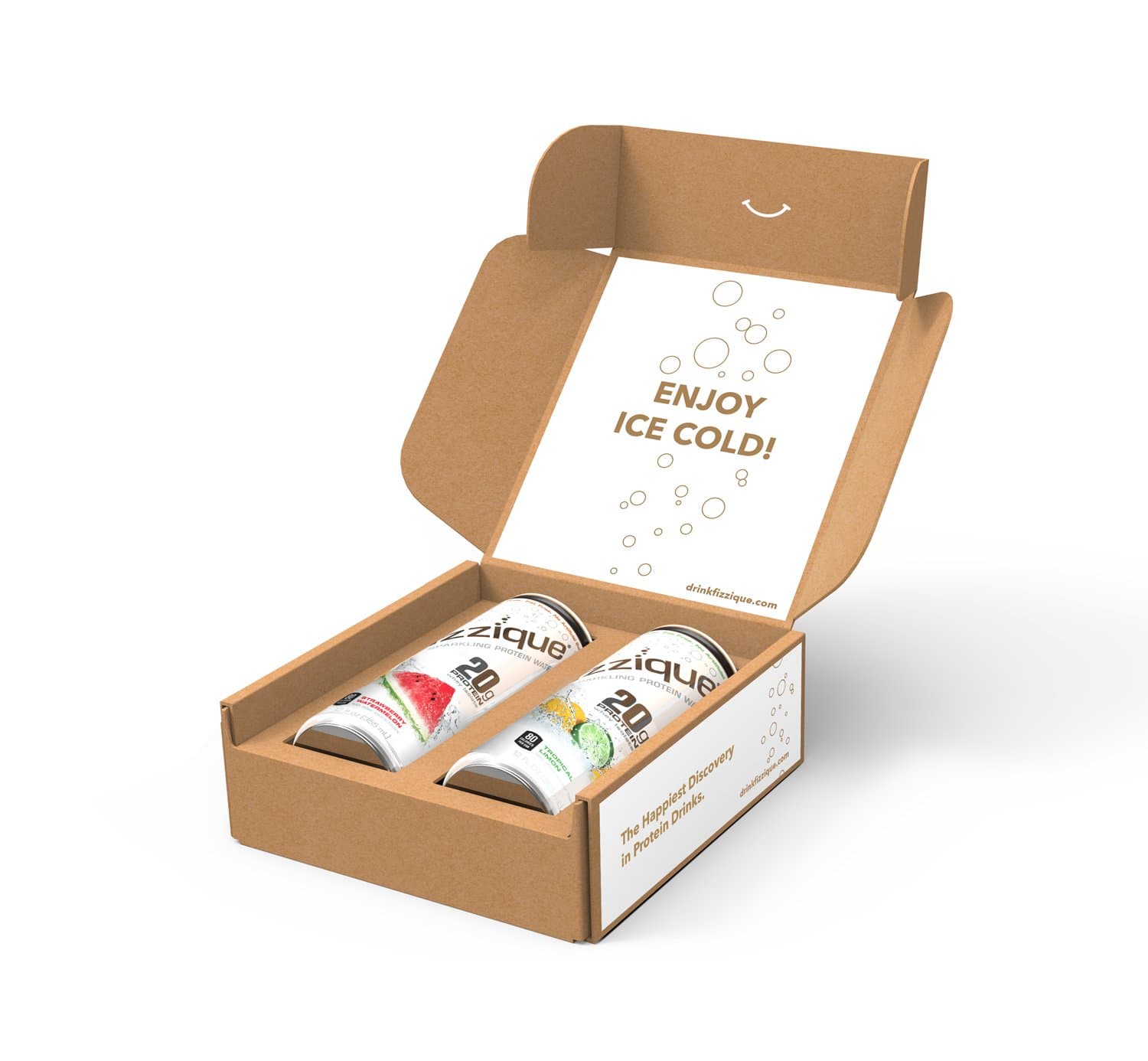 Fizzique Sparkling Protein Water, Strawberry Watermelon & Tropical Limon Sampler Pack, Zero Sugar & 20g Protein (12 Ounces of each flavor)