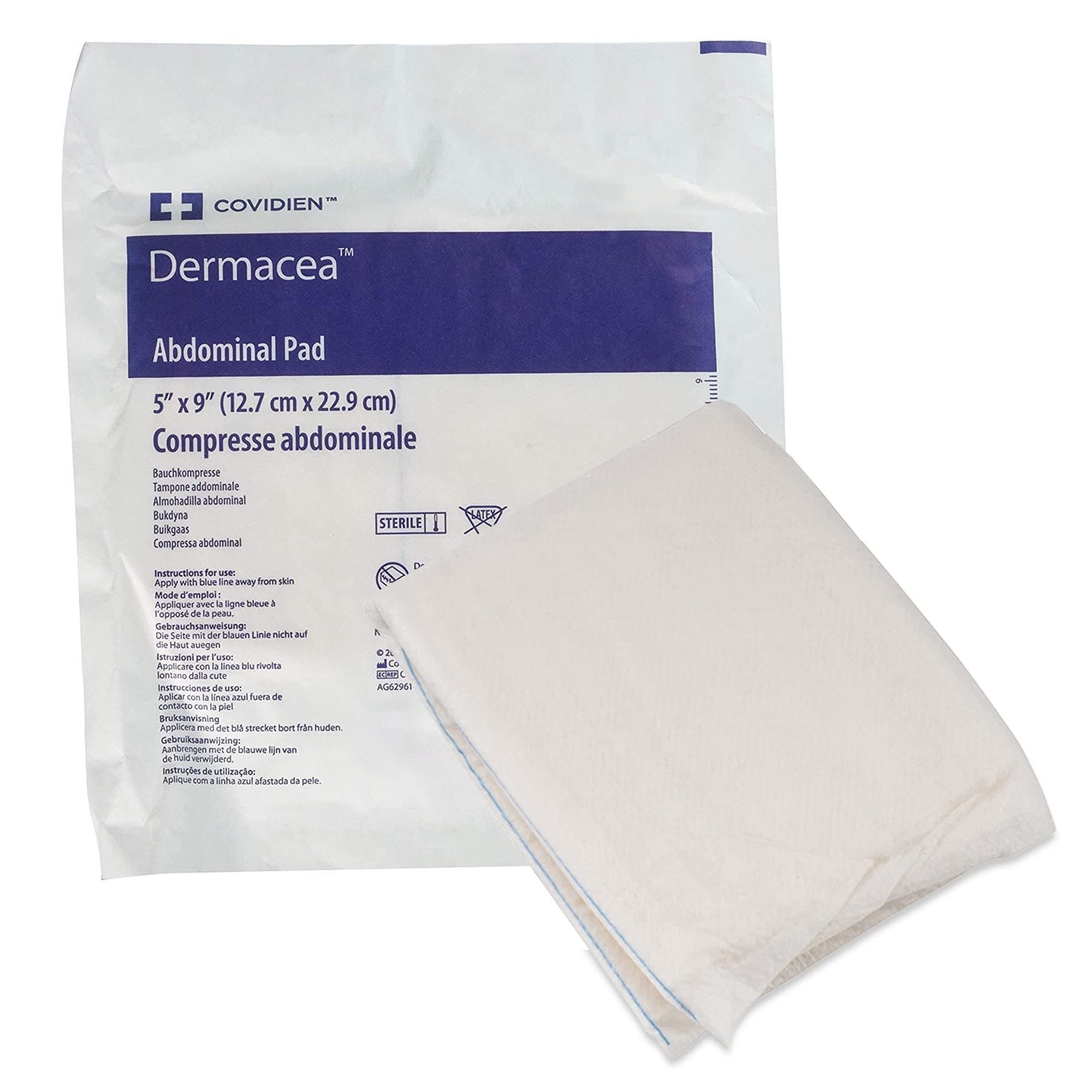 Covidien 6196D Dermacea Abdominal Pad, 5" x 9" Size (Pack of 880)