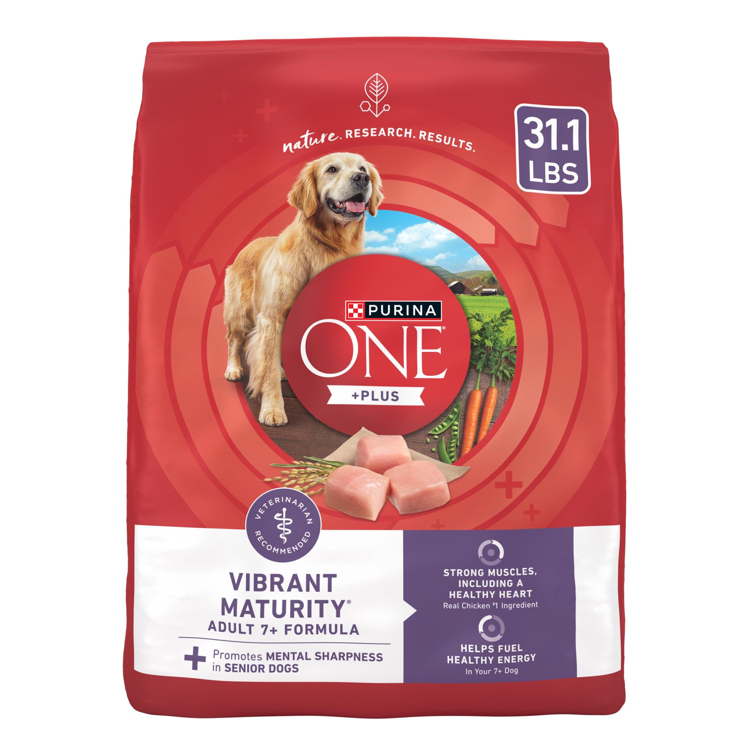 High Protein Dry Senior Dog Food Plus Vibrant Maturity Adult 7 Plus Formula - 31.1 lb. Bag