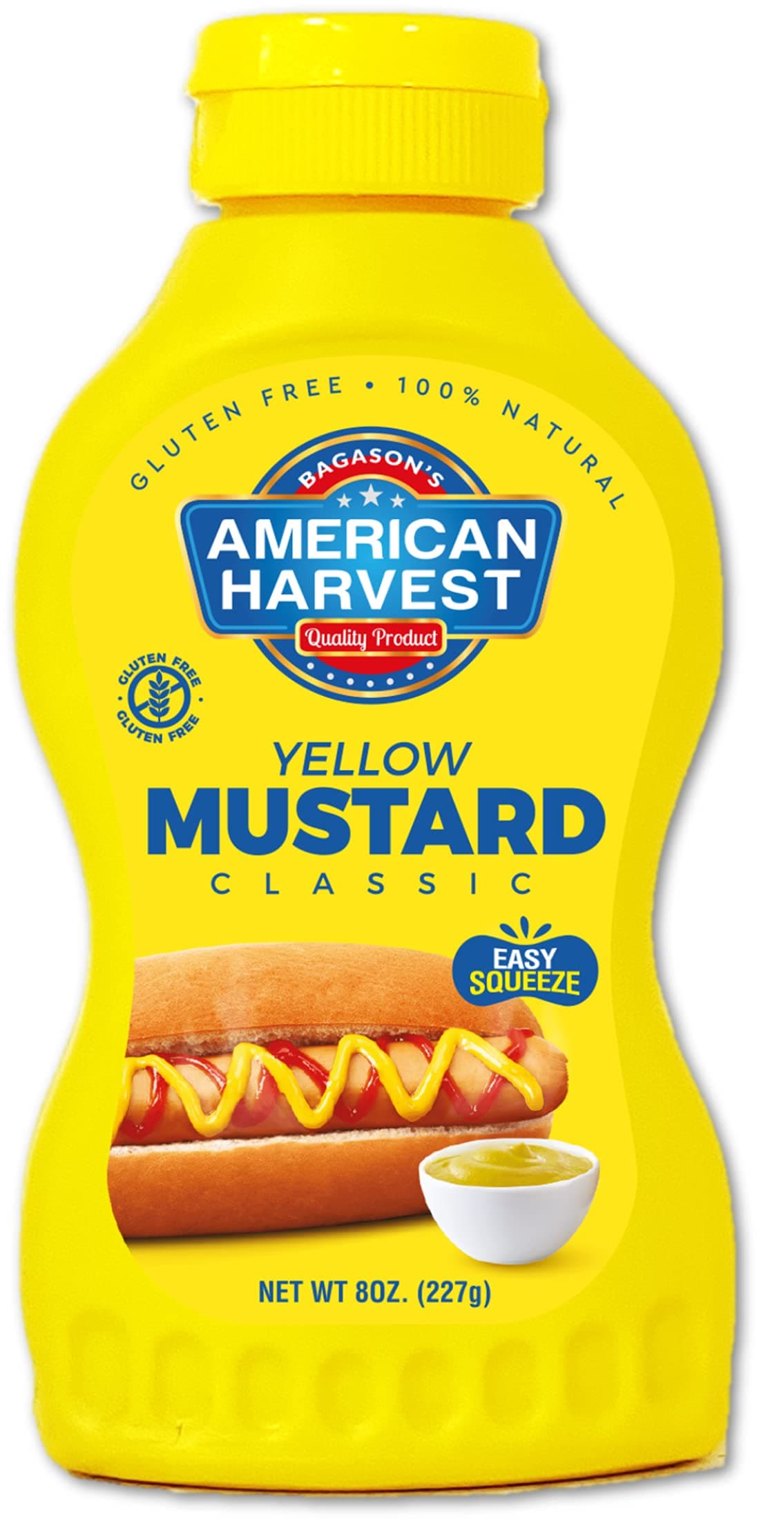 American Harvest Classic Yellow Mustard Sauce, 227 g (8 oz), Ready-to-Use Table Mustard Condiment, Great for Snacks, Sandwiches, Wraps & Grilling