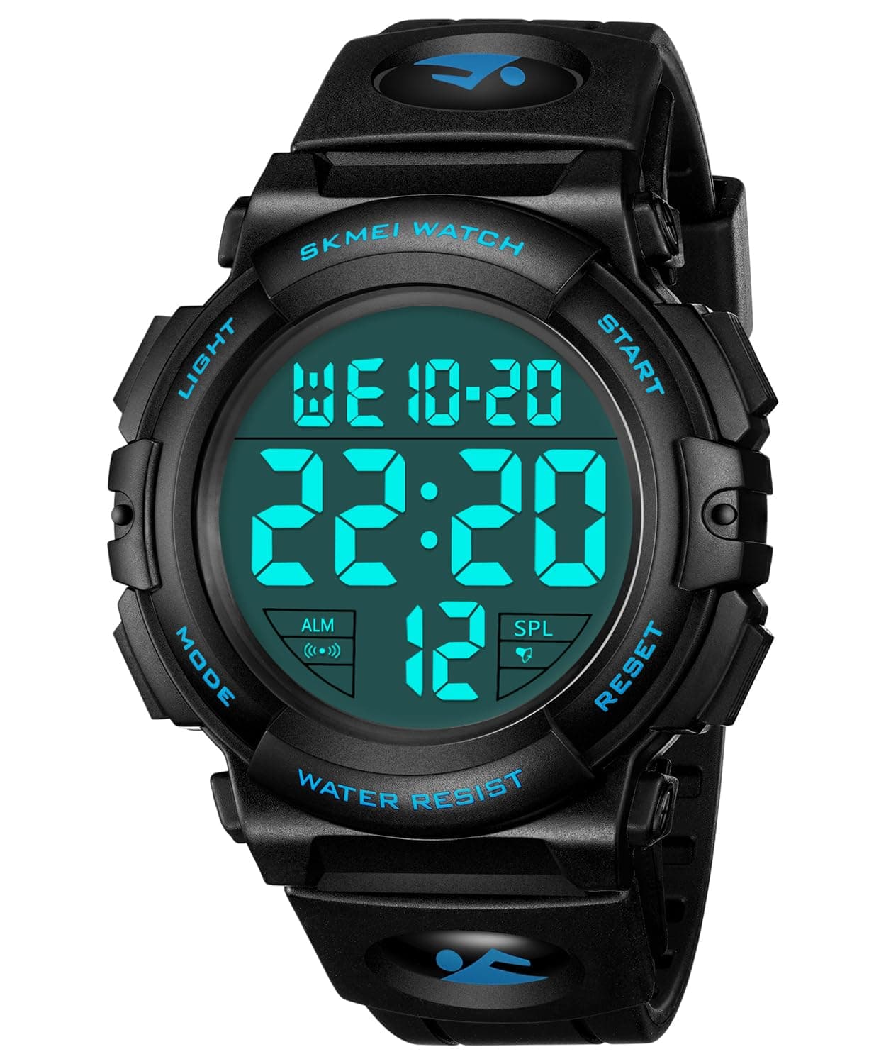 Mens Digital Sports Watches Military Big Numbers 50M Waterproof Large Face Army Wrist Watch LED Back Light Casual Watch for Men Rubber