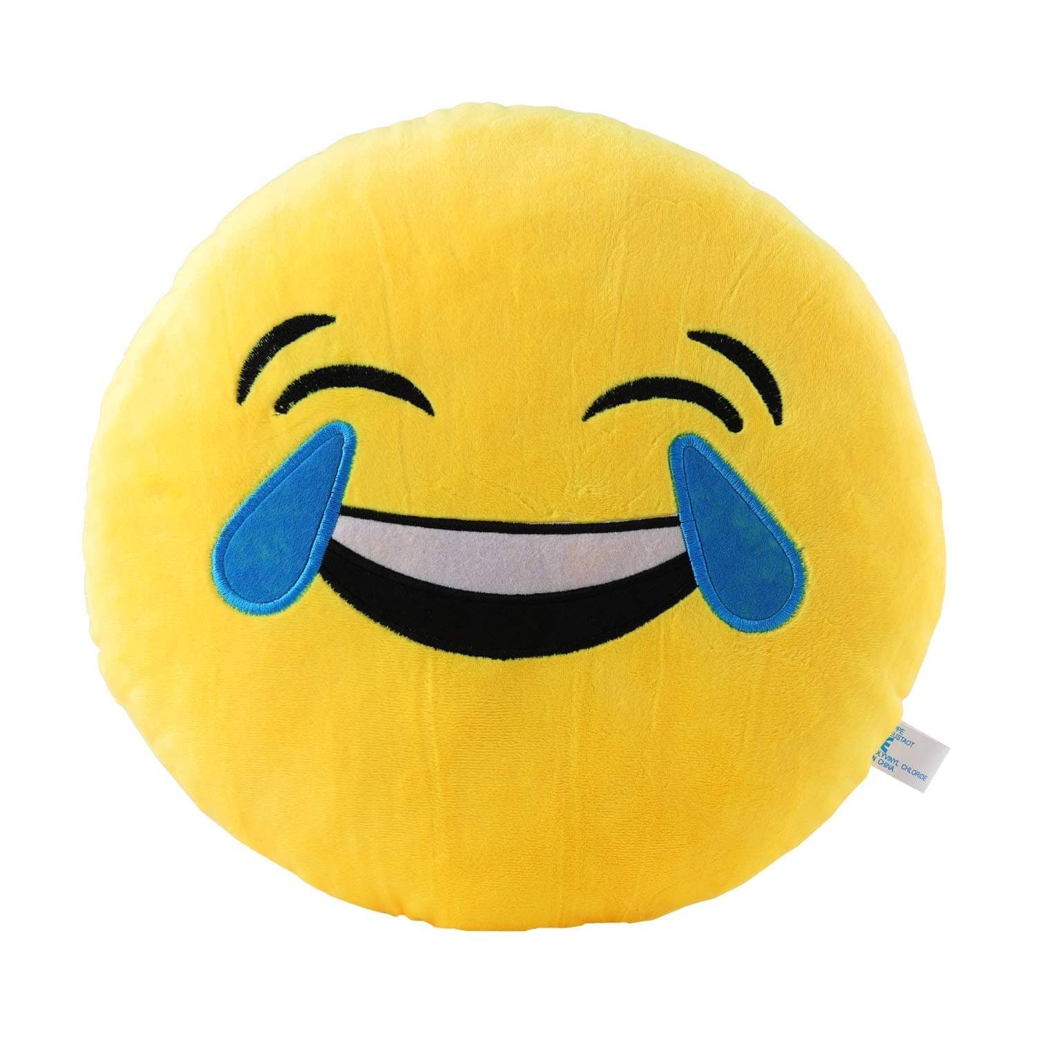 Laugh Till you Cry Pillow 12.5 Inch Large Yellow Smiley Emoticon