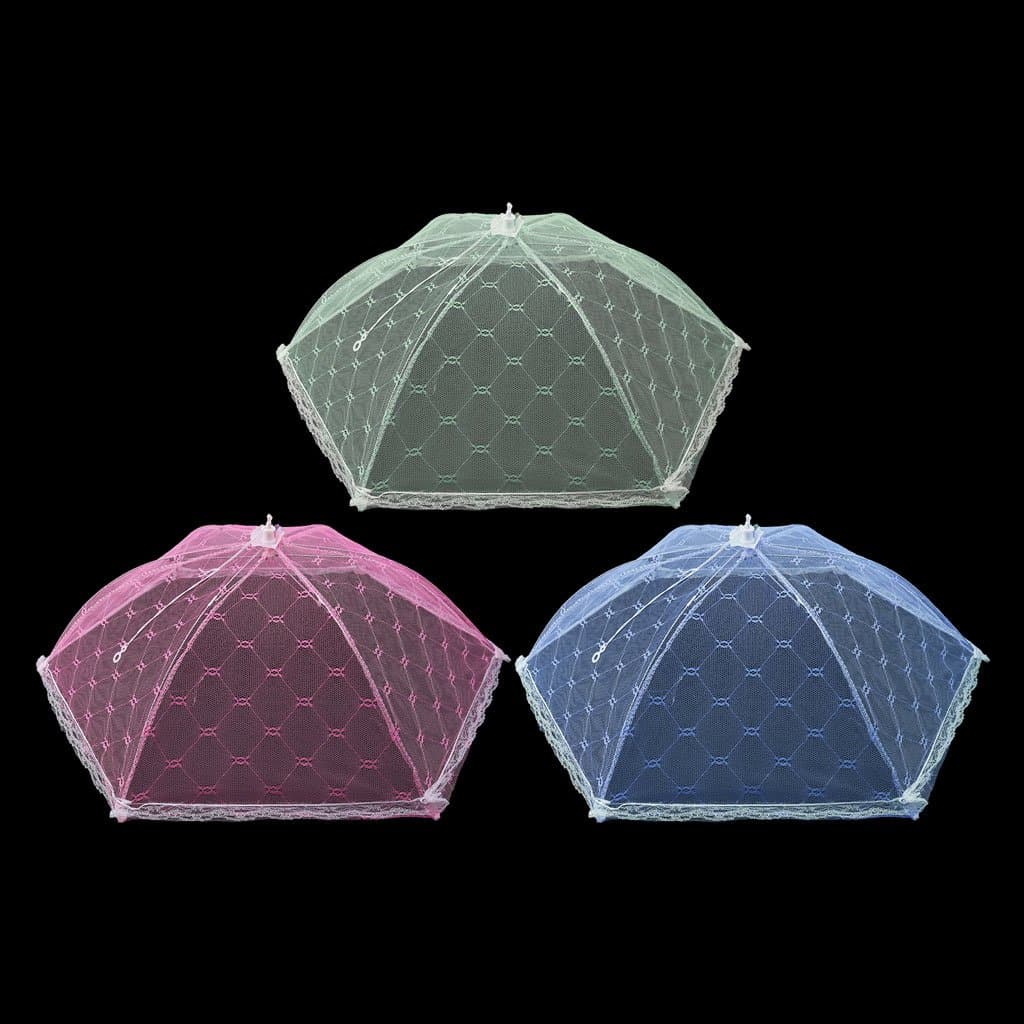Jiay Folding Food Cover Umbrella Anti-Fly Mosquito Mesh Net Picnic Hexagon Protection, L