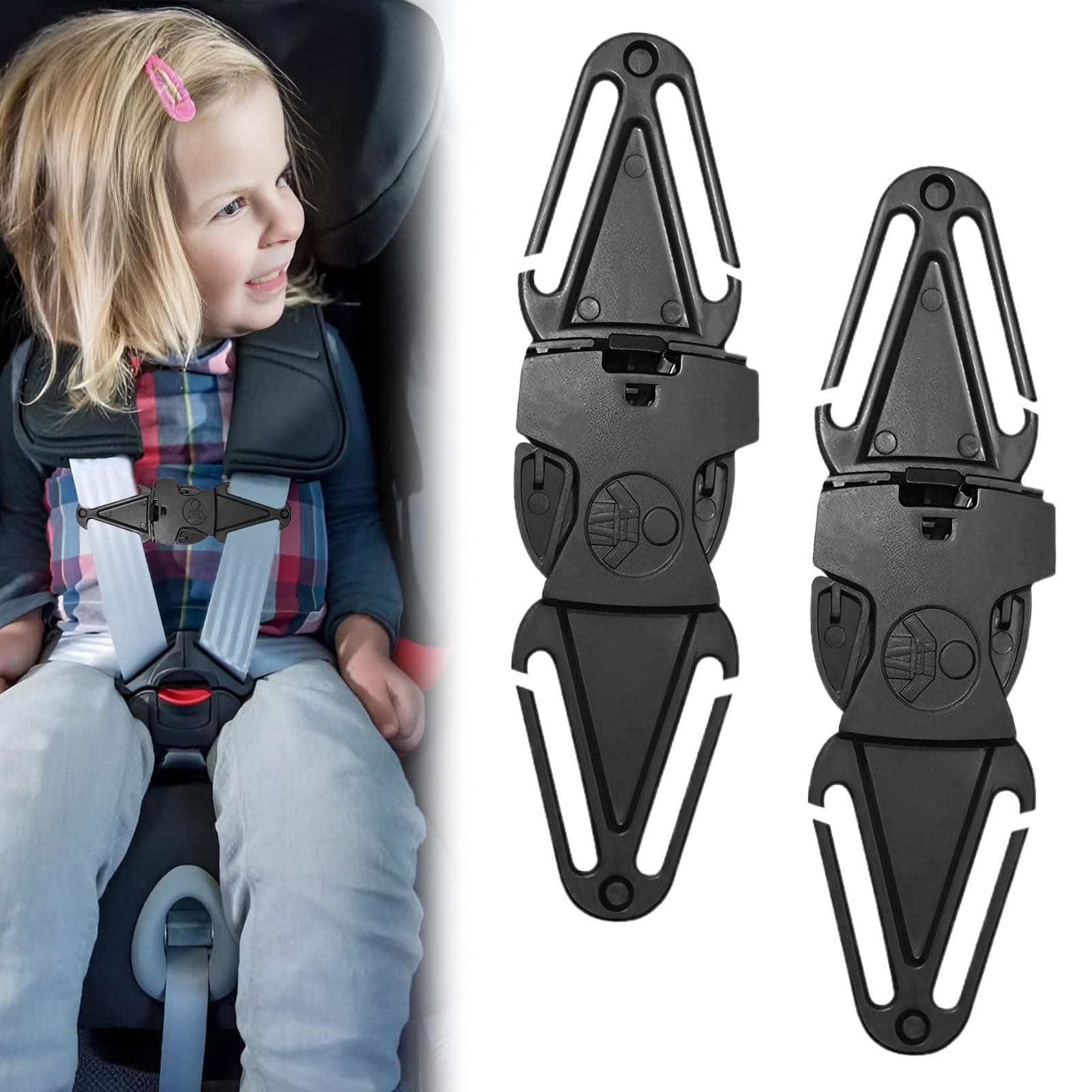 Car Seat Clip anti Escape,2PCS Car Seat Safety Clip,Car Seat Belt Clip Universal Child Safety Chest Strap Anti Escape Car Seat Strap Prevent Kids Taking Their Arms Out of Automotive Children Safe Seat