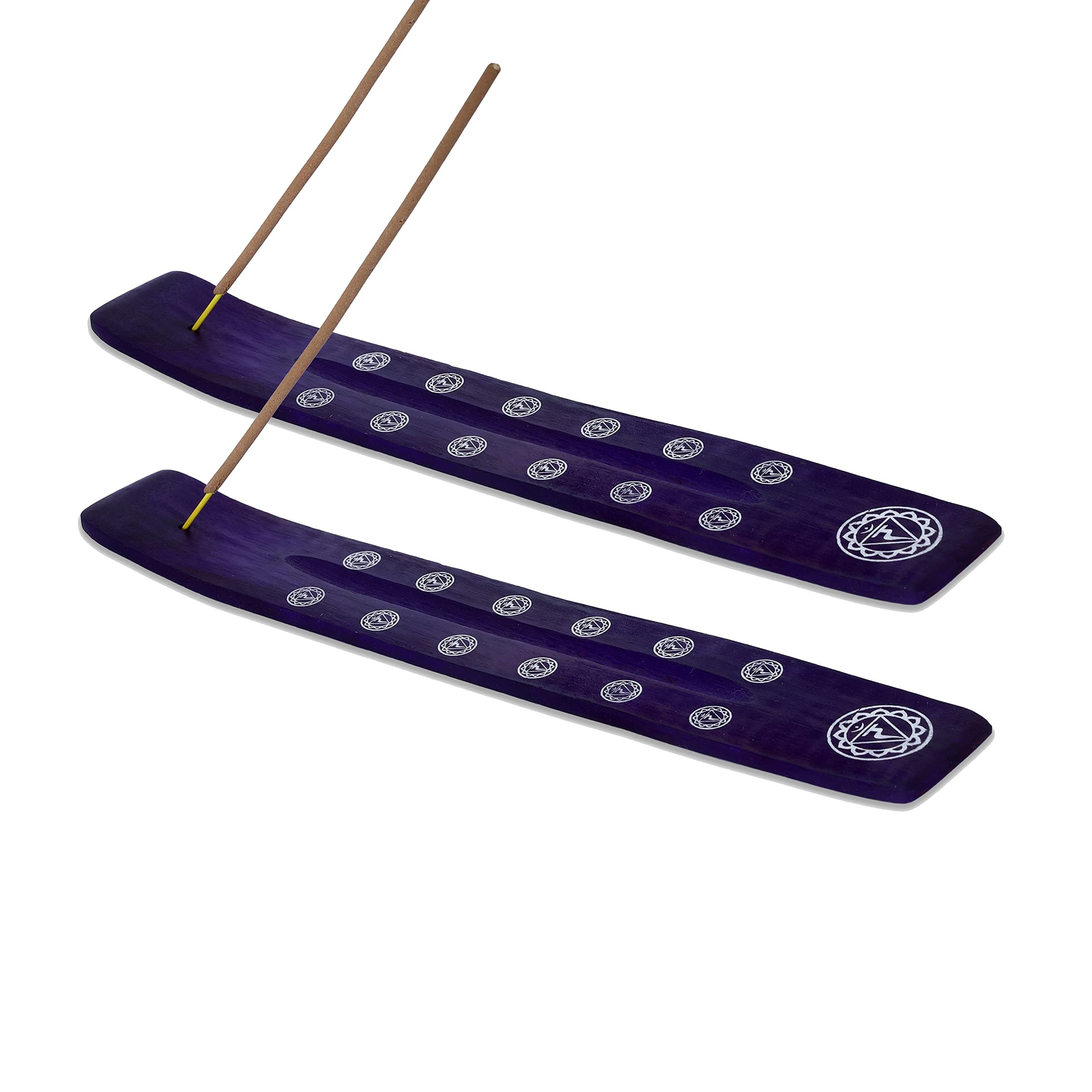 Bless-International Traditional-Handmade-Burner Wooden-Incense-Stick-Holder Ash-Catcher-Stand For-Aromatherapy-Meditation-Yoga (Heavens Blue) Pack of 2